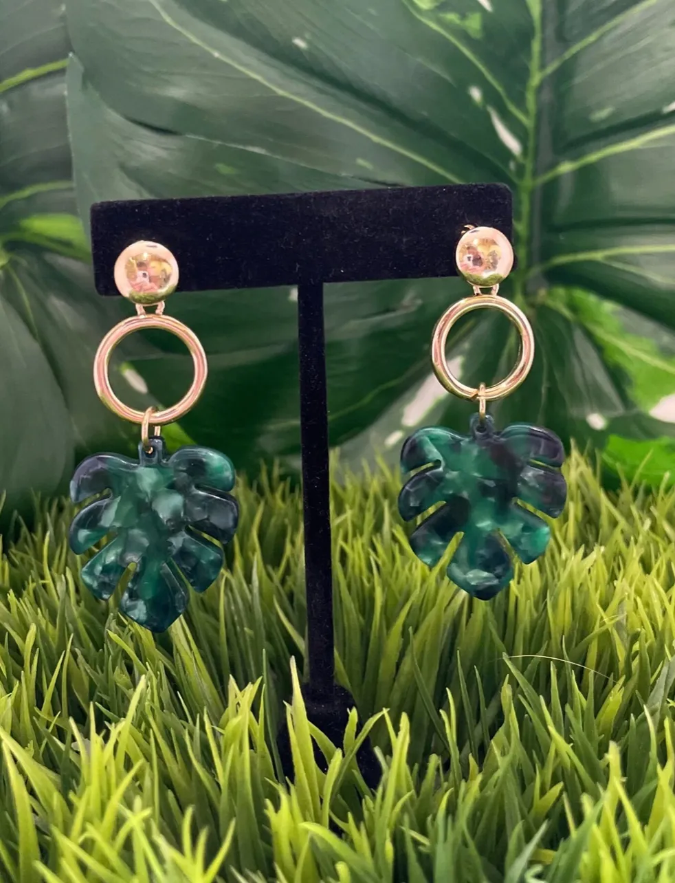 Assorted Monstera Earrings sold by Copper Union Apparel product image thumbnail 3