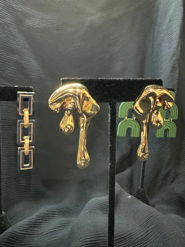 Gold Drip Studs sold by Copper Union Apparel