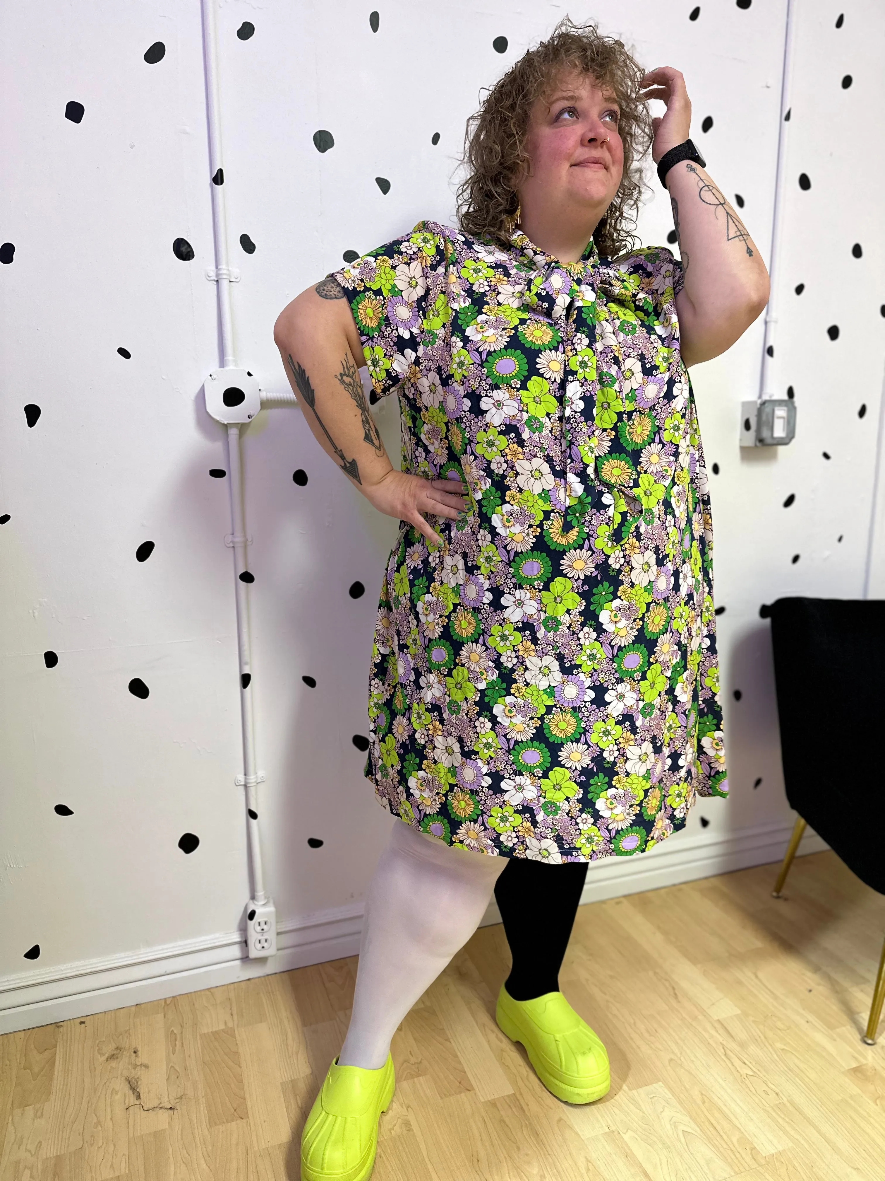 Pussy Bow Shirt Dress sold by Copper Union Apparel