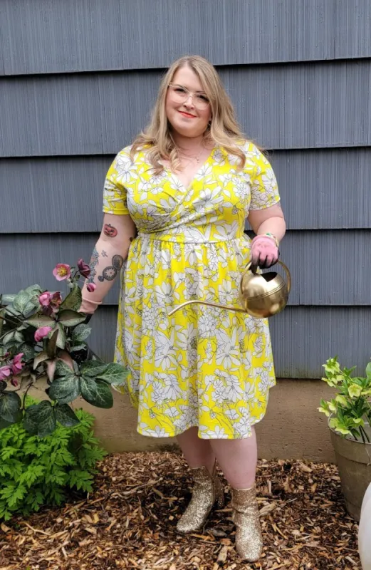 Ruby Dress in Yellow Floral by Alyson Clair made by Copper Union Apparel