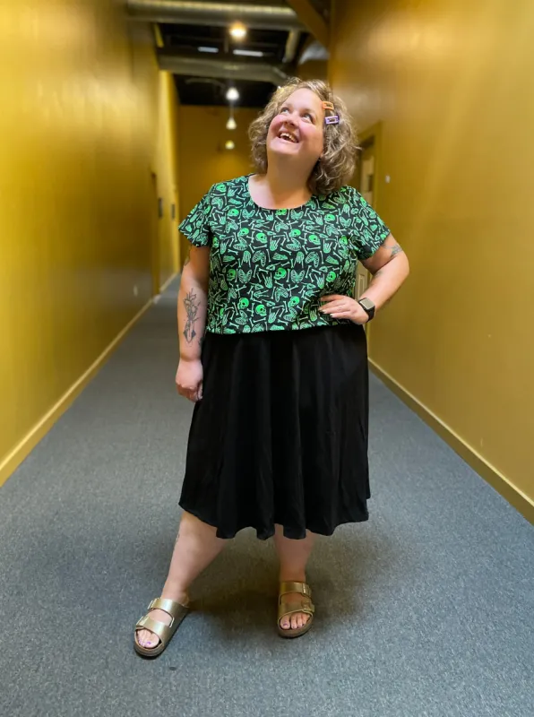 Glow-in-the-Dark Bones Crop Top sold by Copper Union Apparel