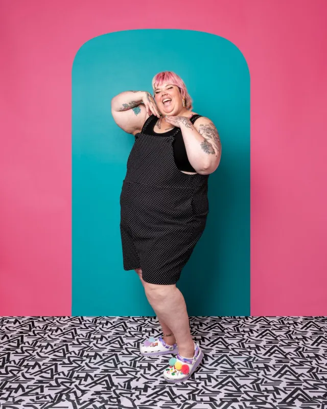 Polka Dot Shorteralls sold by Copper Union Apparel