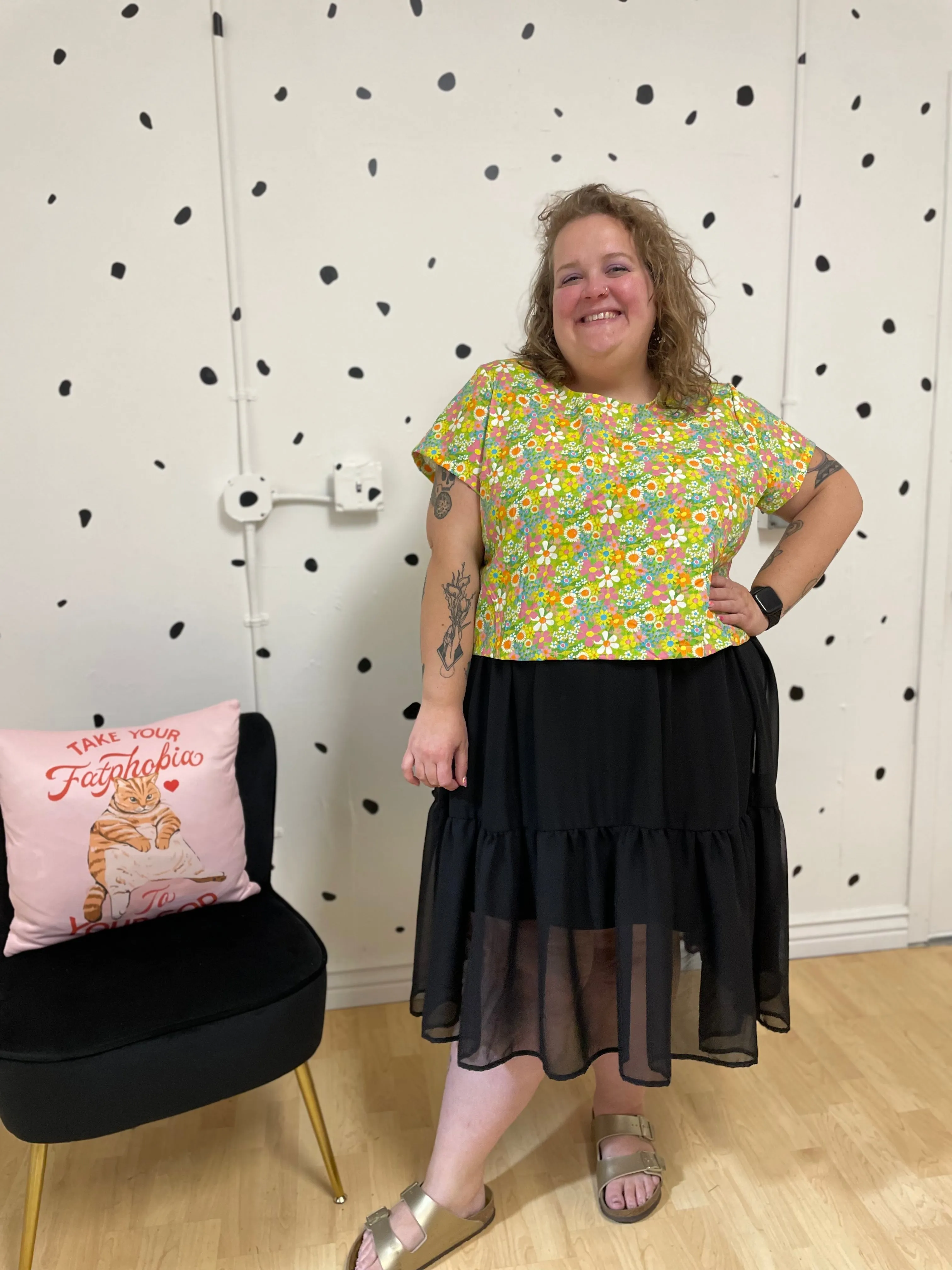 Vintage Floral Crop Top sold by Copper Union Apparel product image thumbnail 2