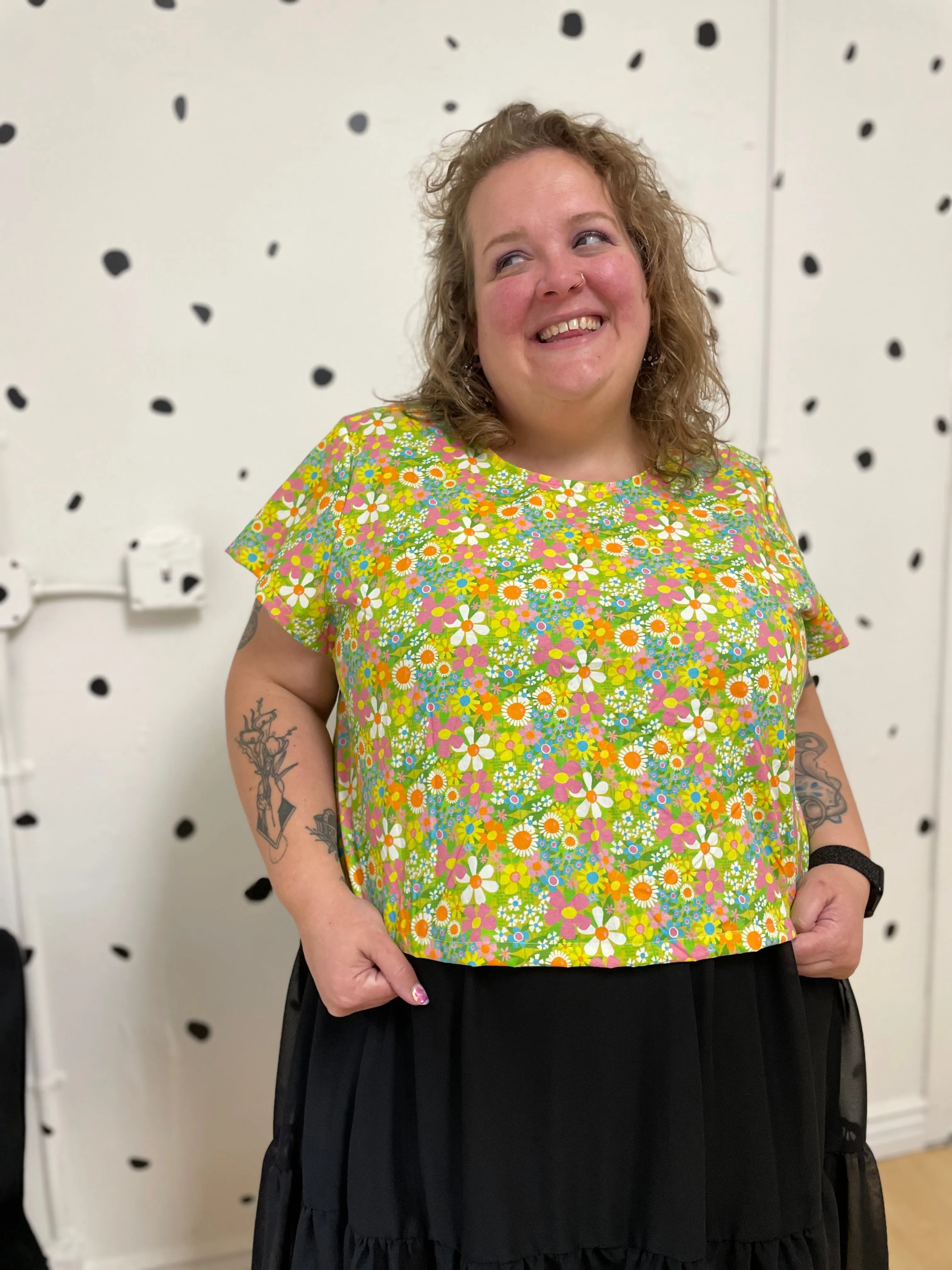 Vintage Floral Crop Top sold by Copper Union Apparel