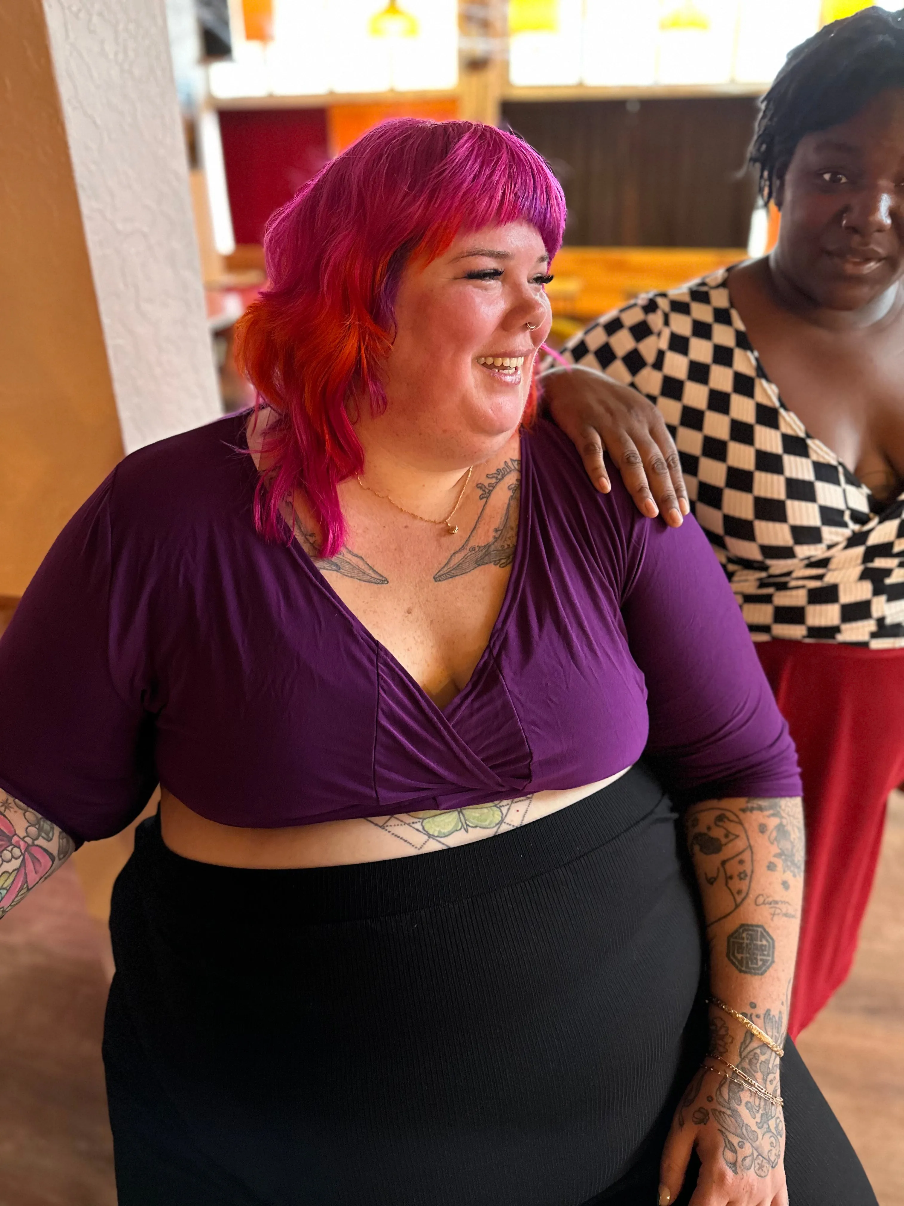Purple Tori Wrap Top sold by Copper Union Apparel product image thumbnail 5