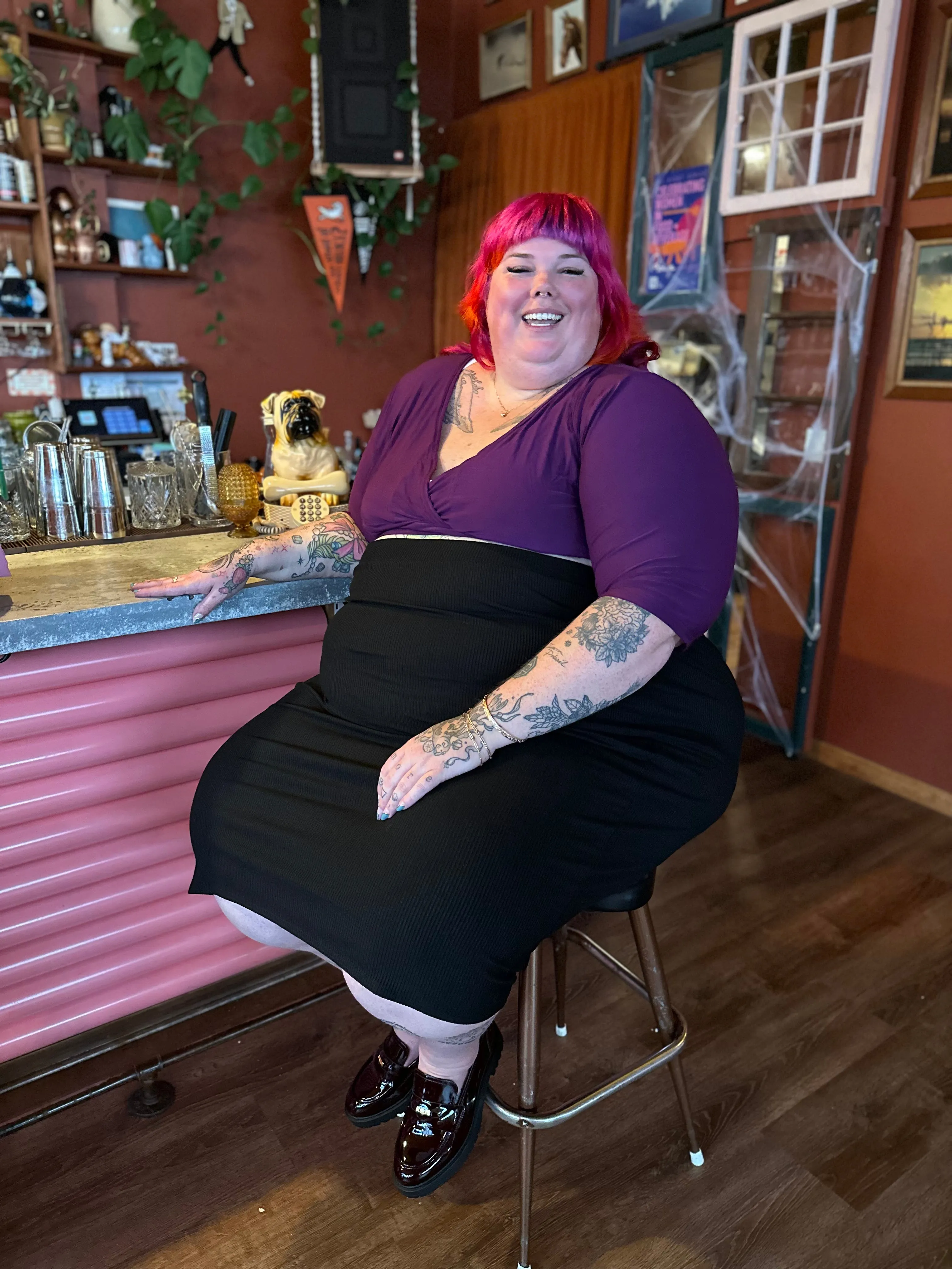 Purple Tori Wrap Top sold by Copper Union Apparel product image thumbnail 4