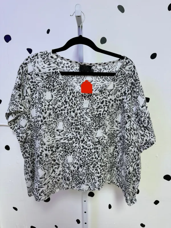Copper Union- size 3- Cotton Gauze Leopard Crop Top sold by Copper Union Apparel