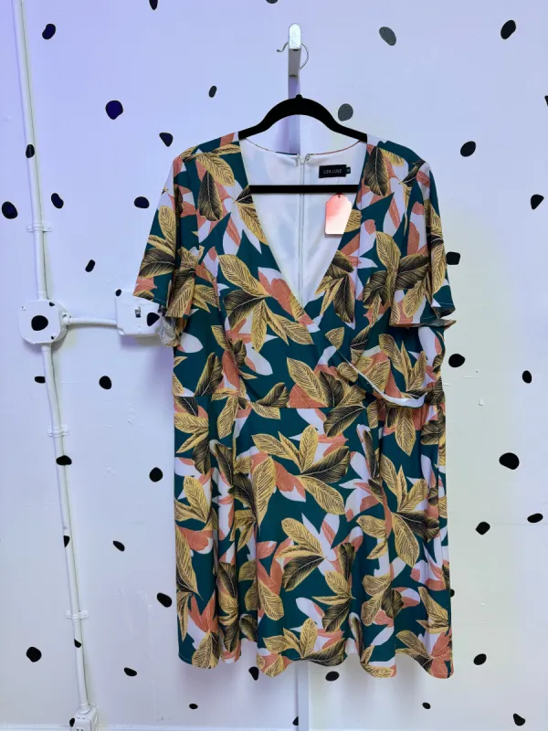 Liza Luxe- 3X- Faux Wrap Dress sold by Copper Union Apparel