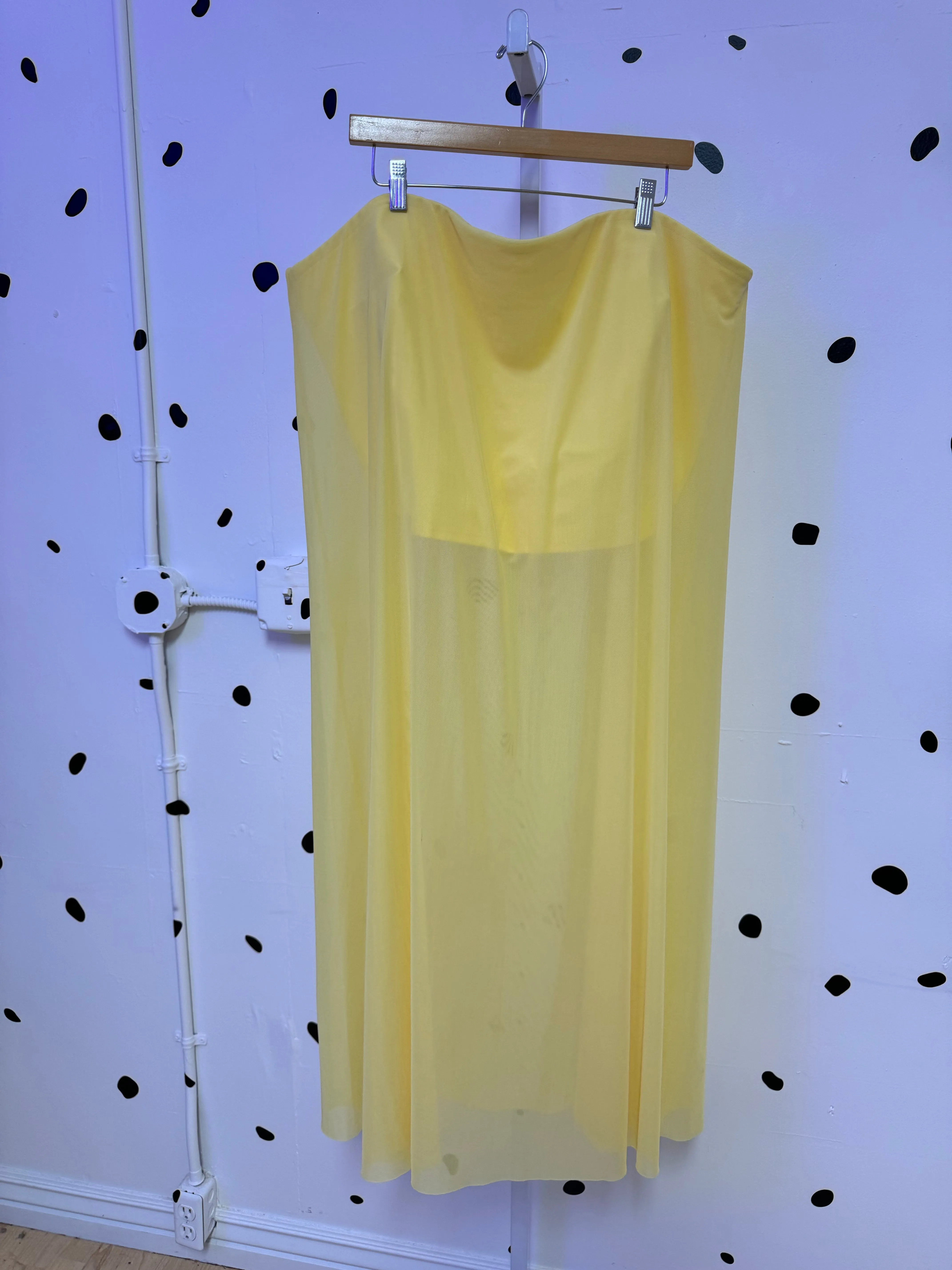 Anthropology- size 3X- Yellow Mesh Tube Top sold by Copper Union Apparel