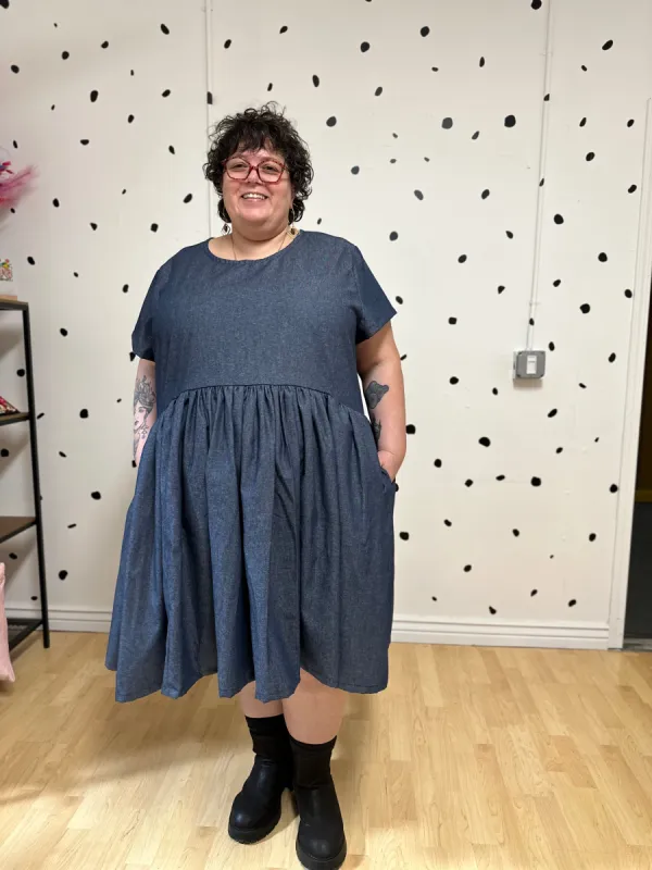 Chambray Ty Dress sold by Copper Union Apparel