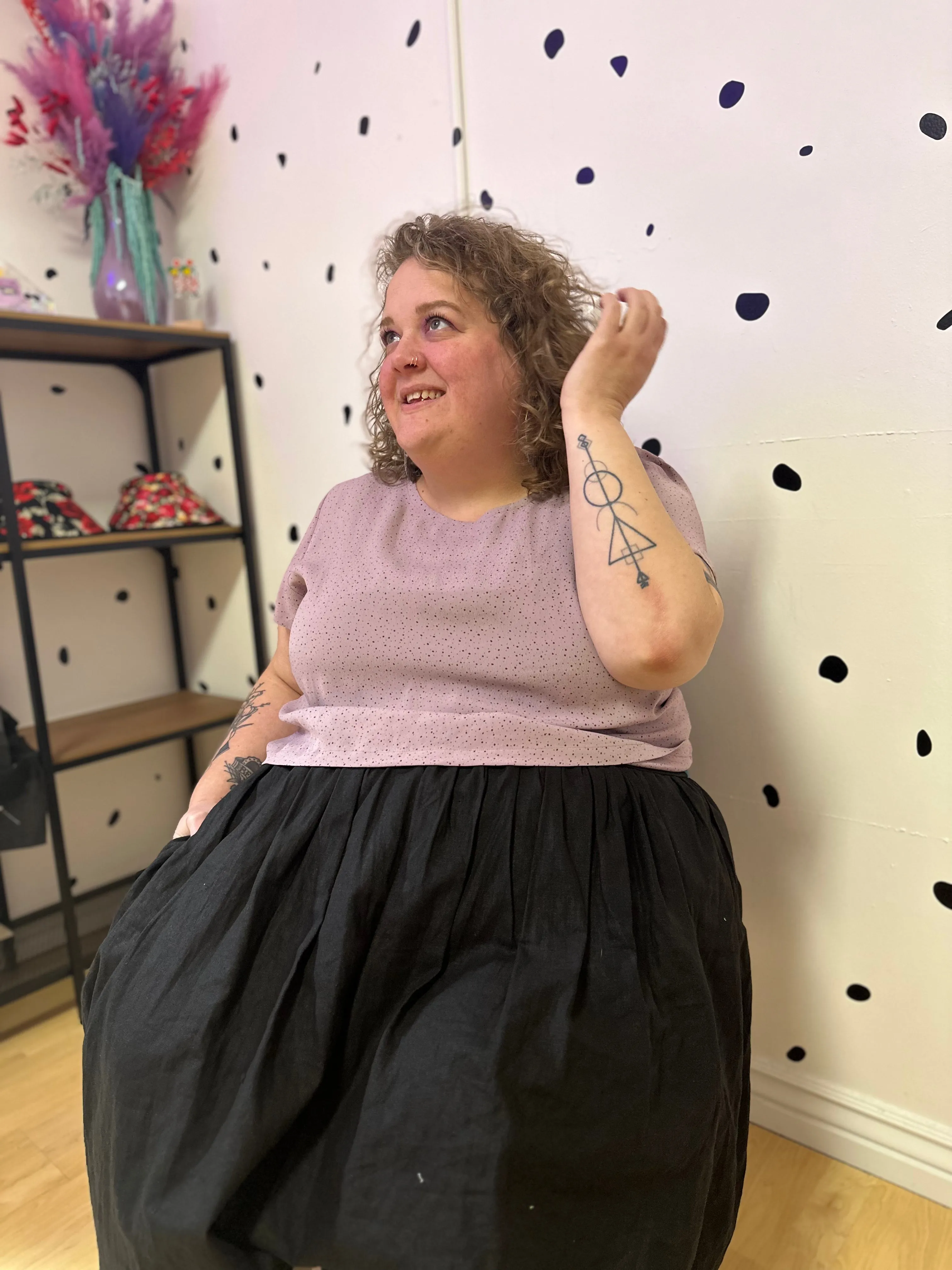 Lavender Silk Crop Top sold by Copper Union Apparel product image thumbnail 2