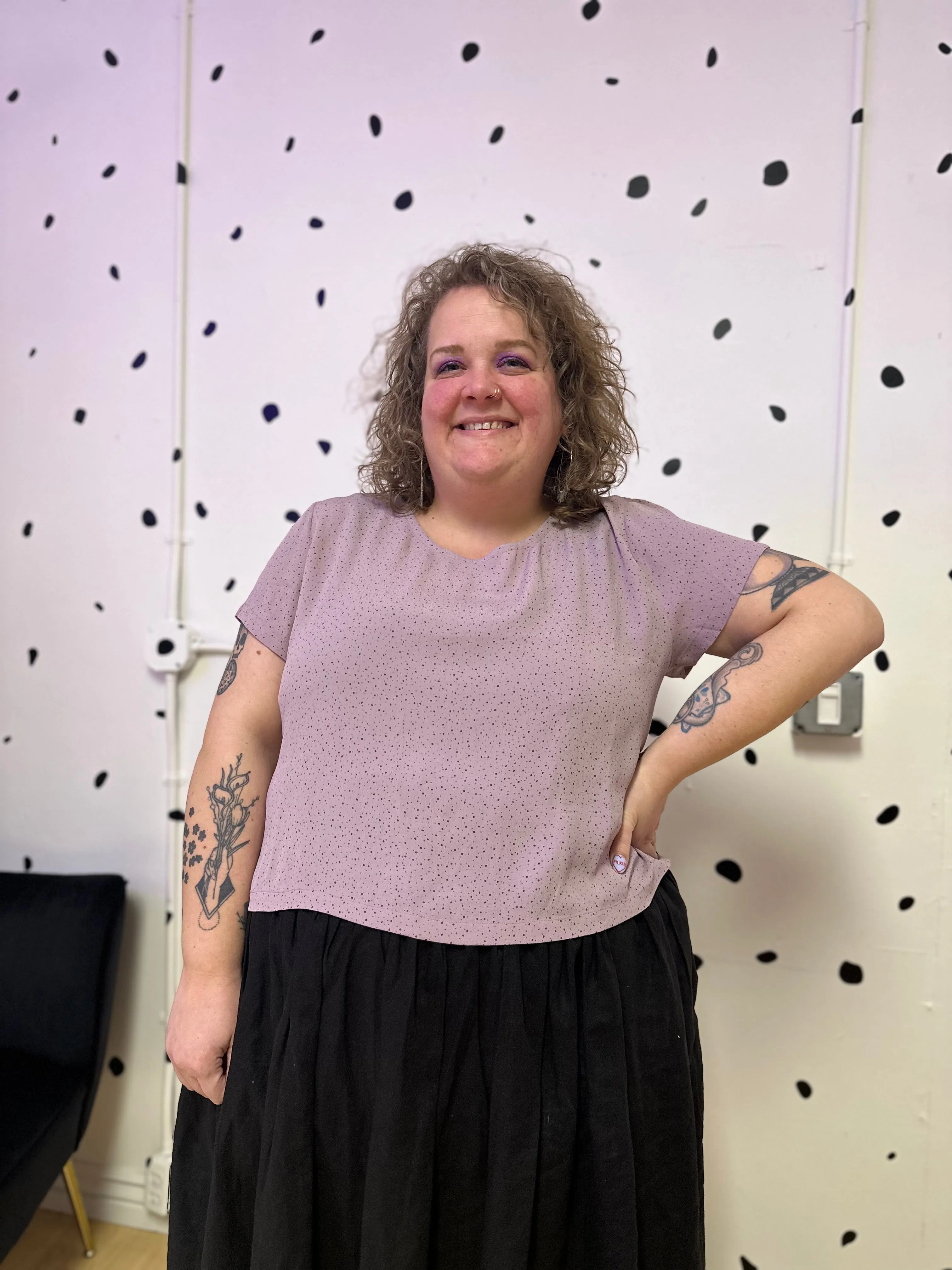 Lavender Silk Crop Top sold by Copper Union Apparel product image thumbnail 3