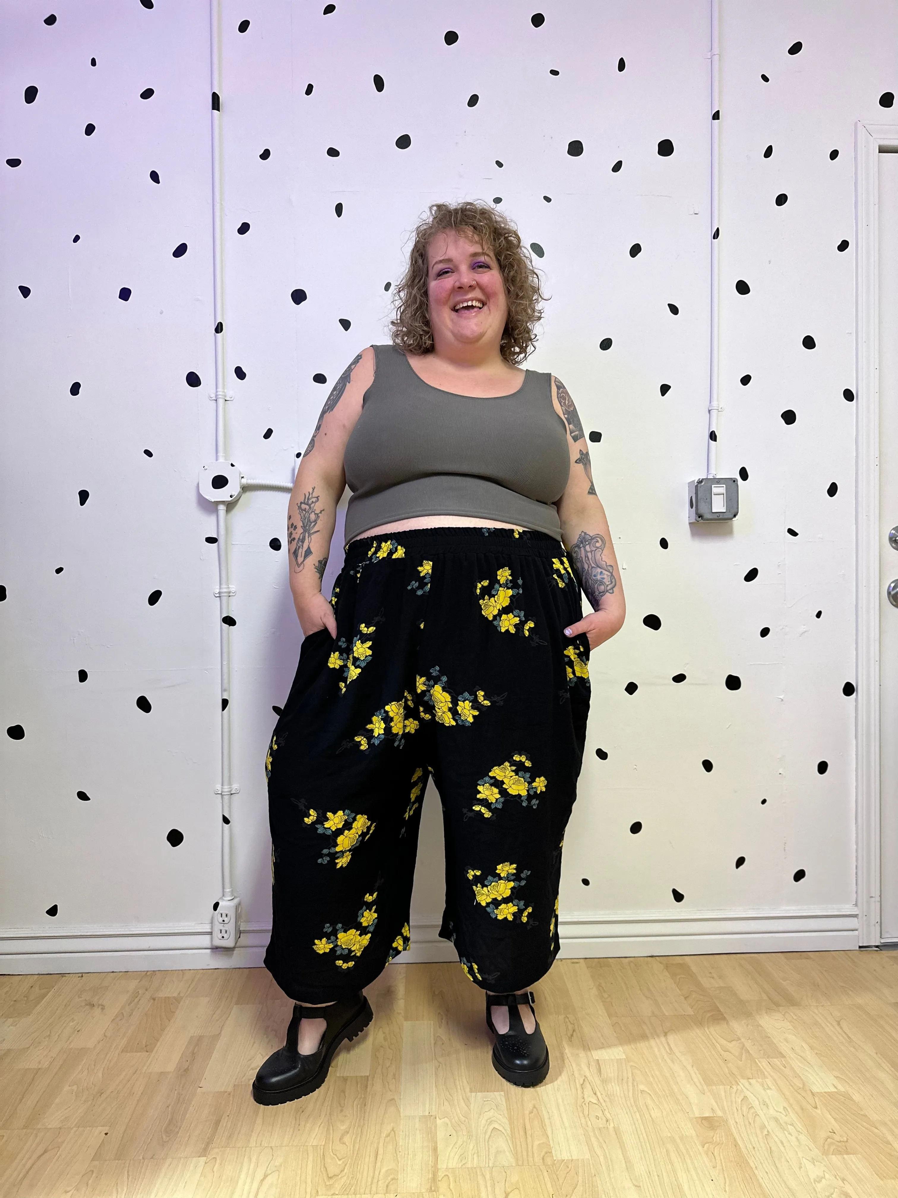 Yellow Floral Elyse Pants sold by Copper Union Apparel product image thumbnail 4