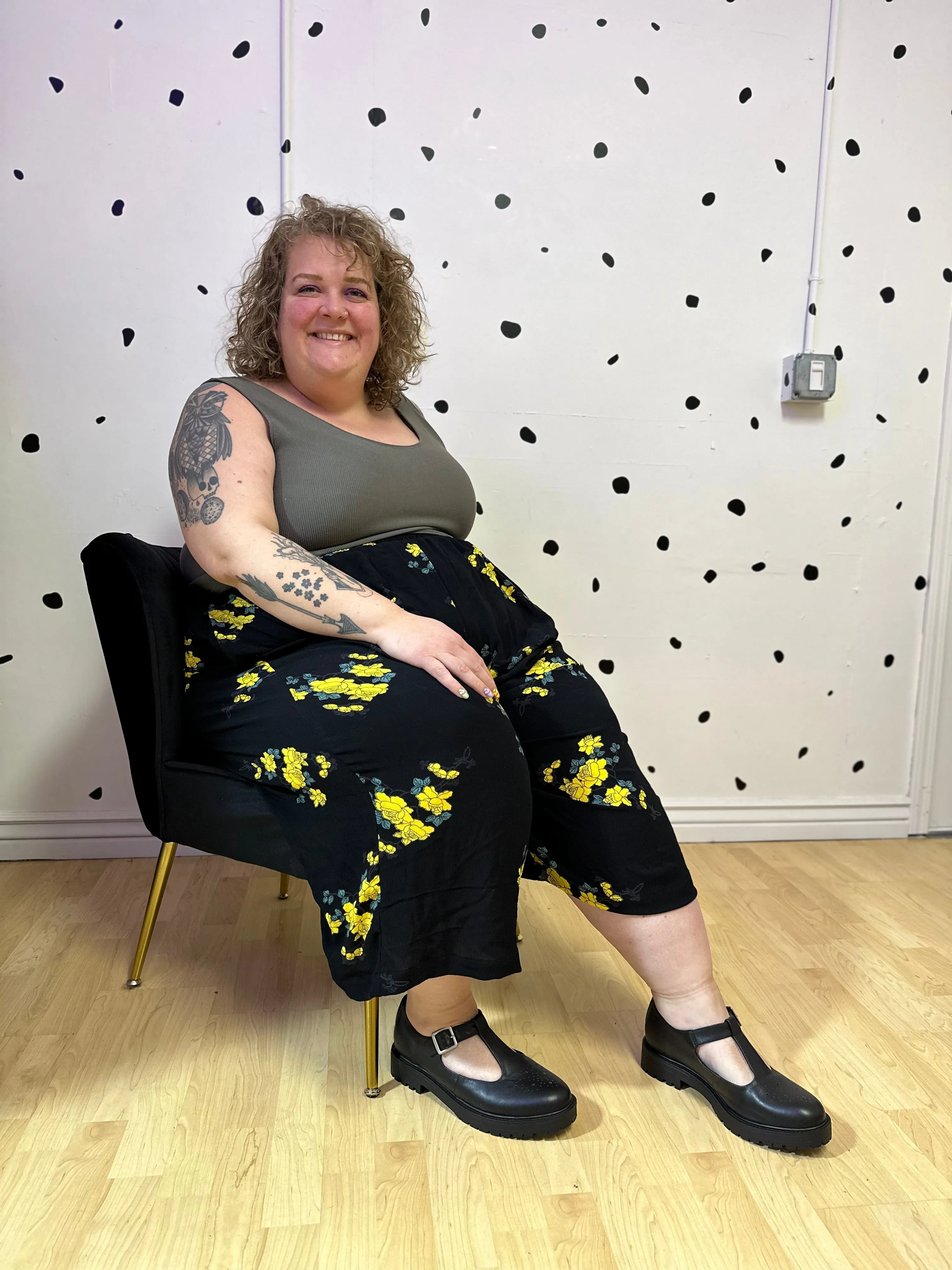 Yellow Floral Elyse Pants sold by Copper Union Apparel product image thumbnail 2