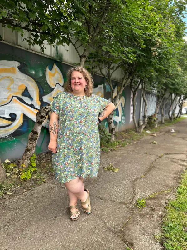 Green Floral Shirt Dress sold by Copper Union Apparel