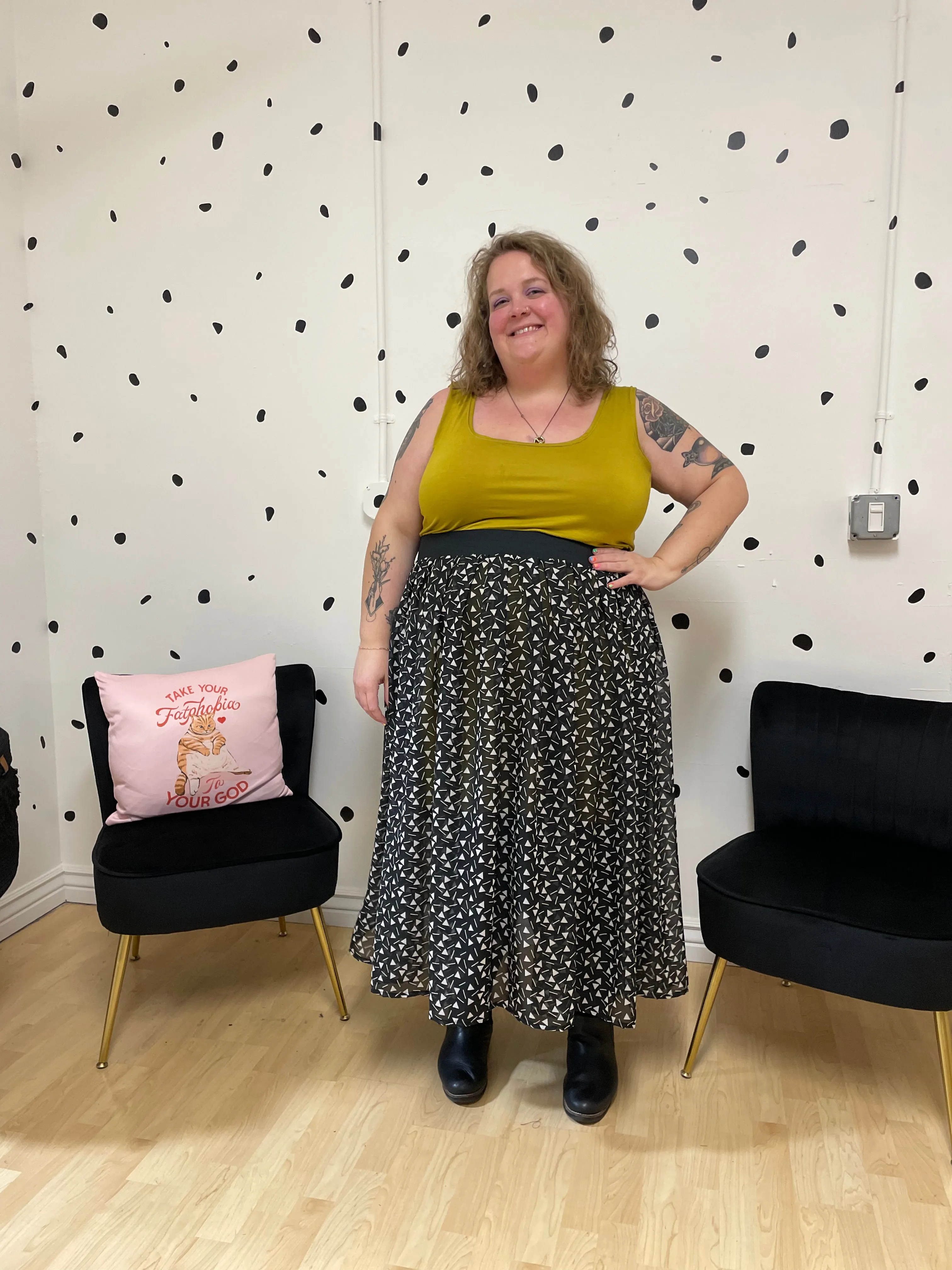 Triangle Sprinkles Midi Skirt sold by Copper Union Apparel