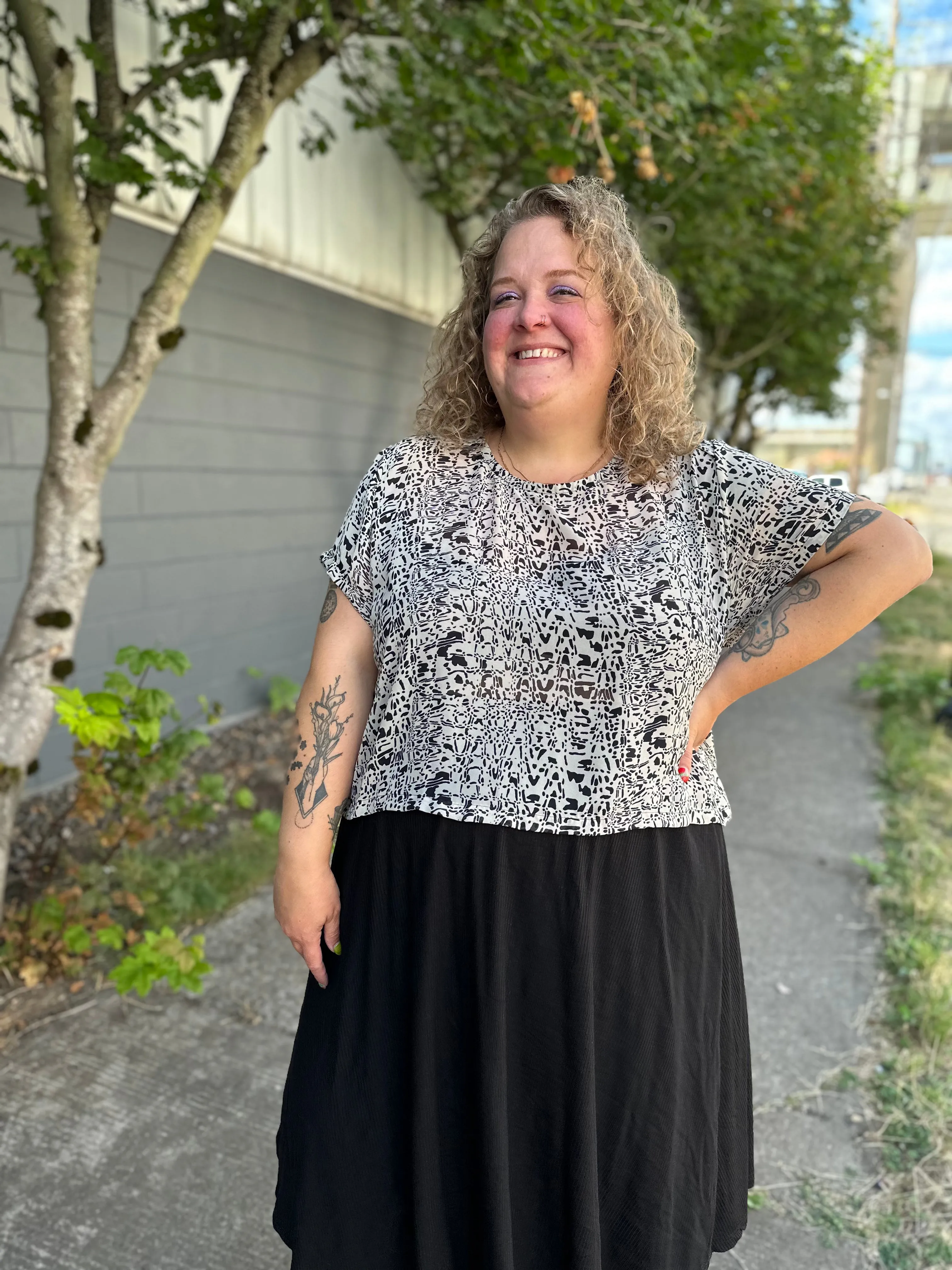 Block Party Chiffon Crop sold by Copper Union Apparel