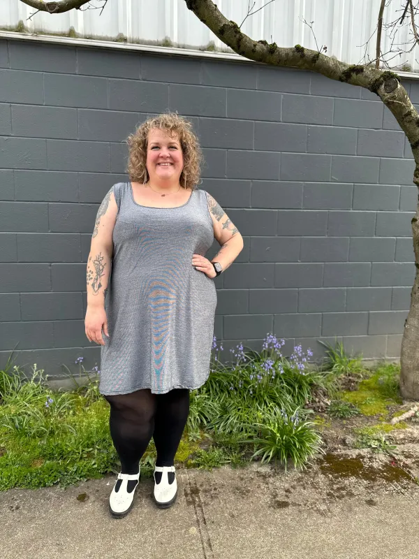 Silver Shimmer Base Dress made by Copper Union Apparel
