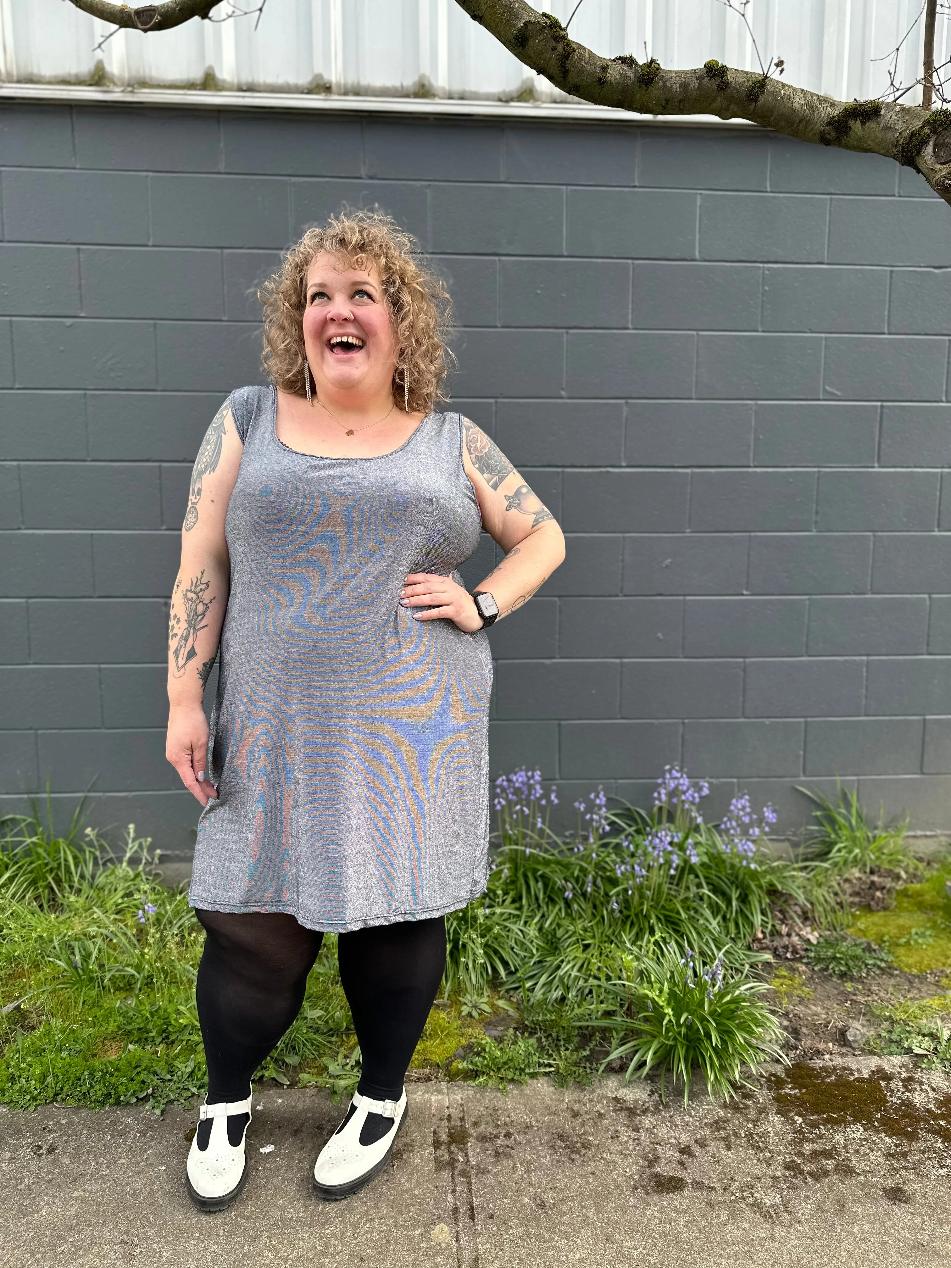Silver Shimmer Base Dress sold by Copper Union Apparel product image thumbnail 3