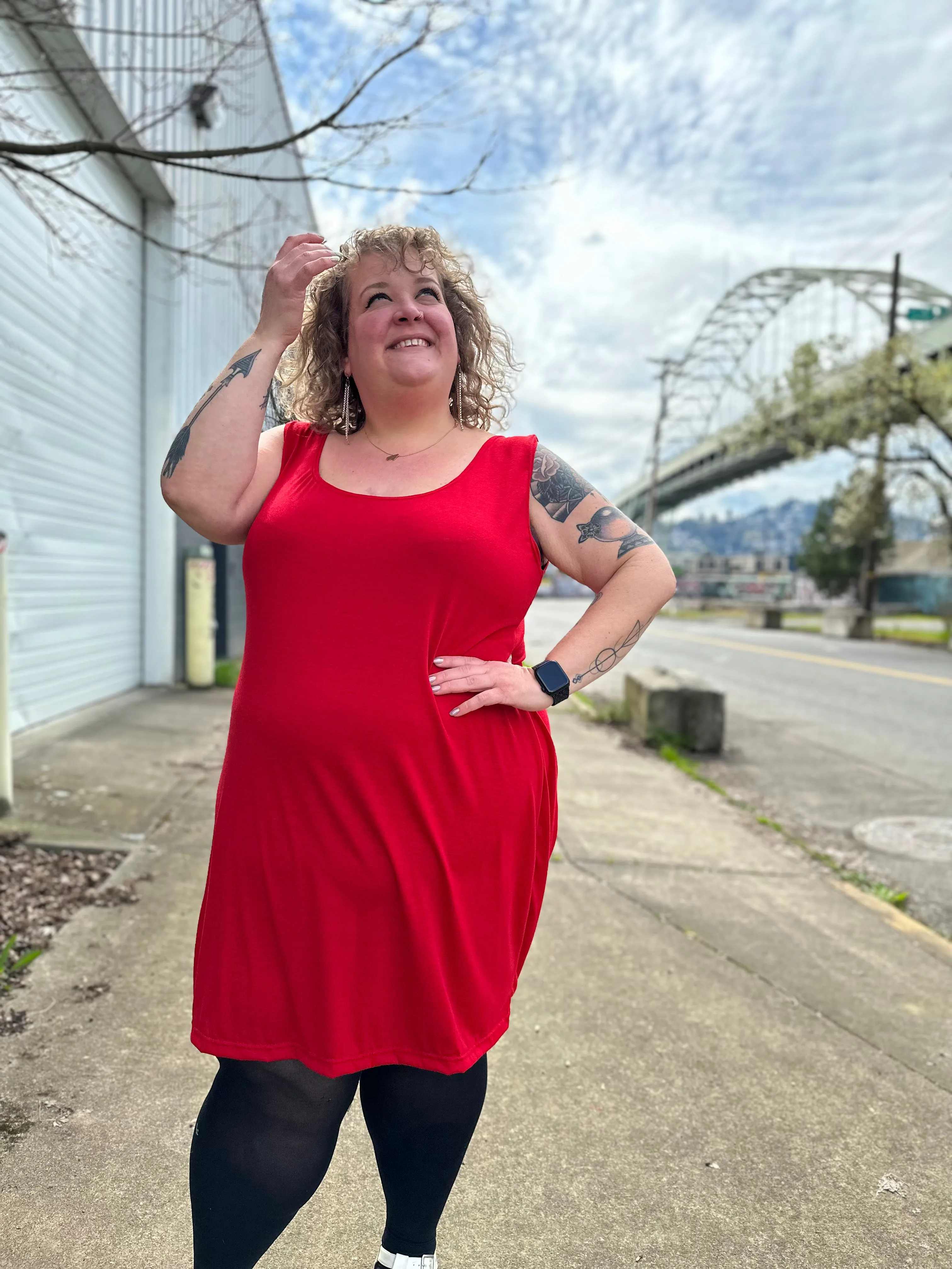 Red Base Dress sold by Copper Union Apparel