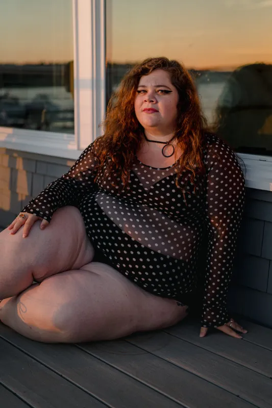 Polka-dot Mesh Top from Ijeoma Oluo sold by Copper Union Apparel