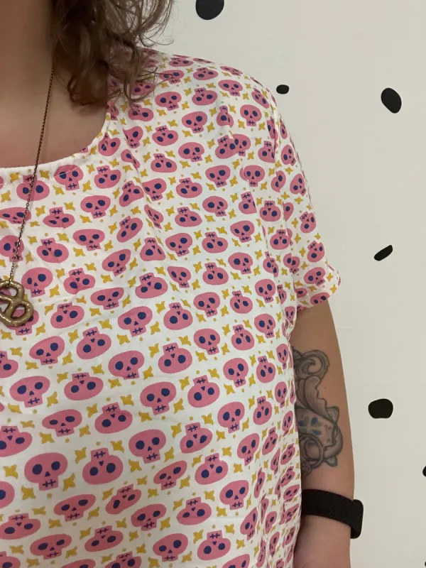 Pink Skulls Crop Top sold by Copper Union Apparel