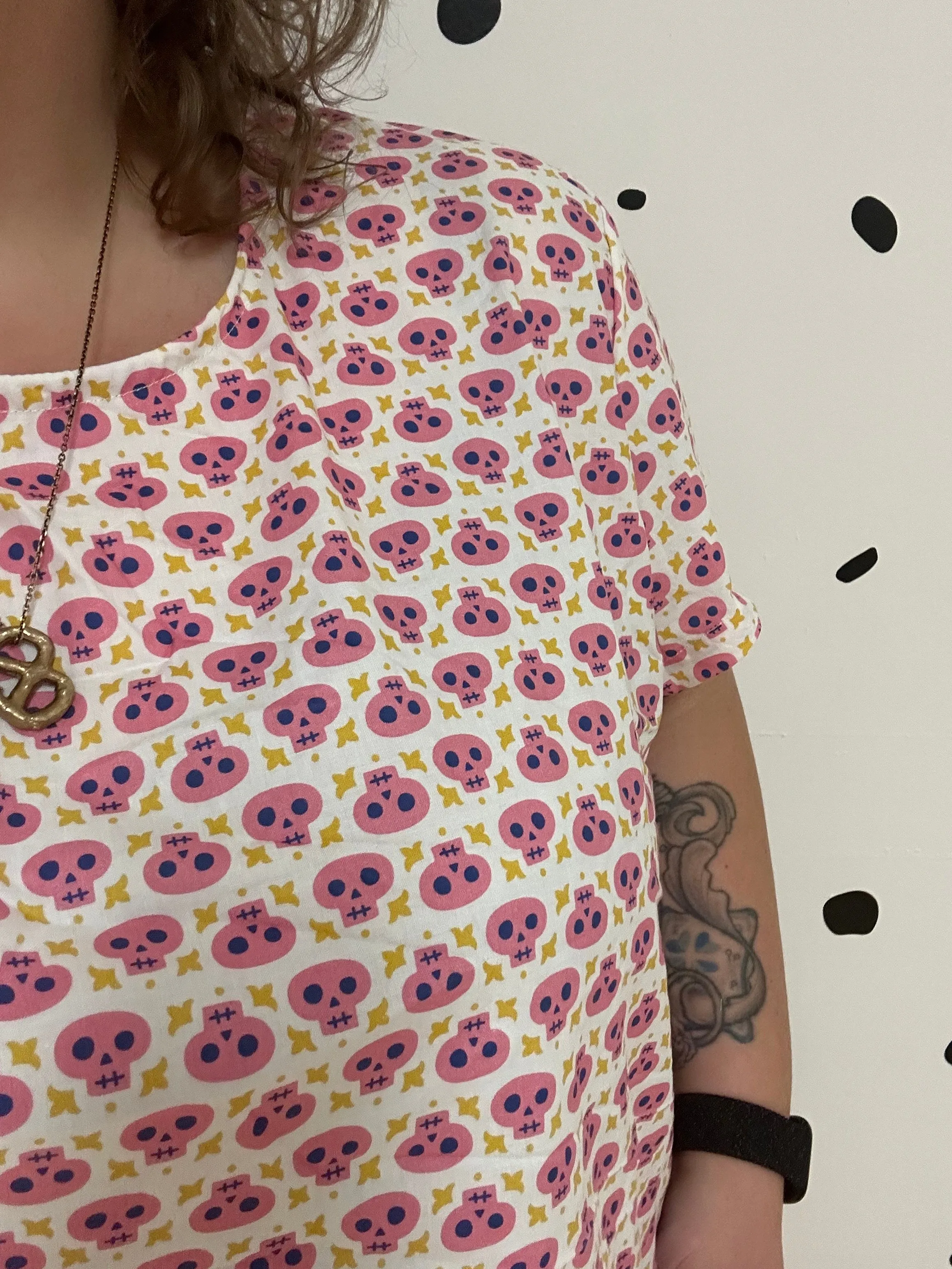 Pink Skulls Crop Top sold by Copper Union Apparel