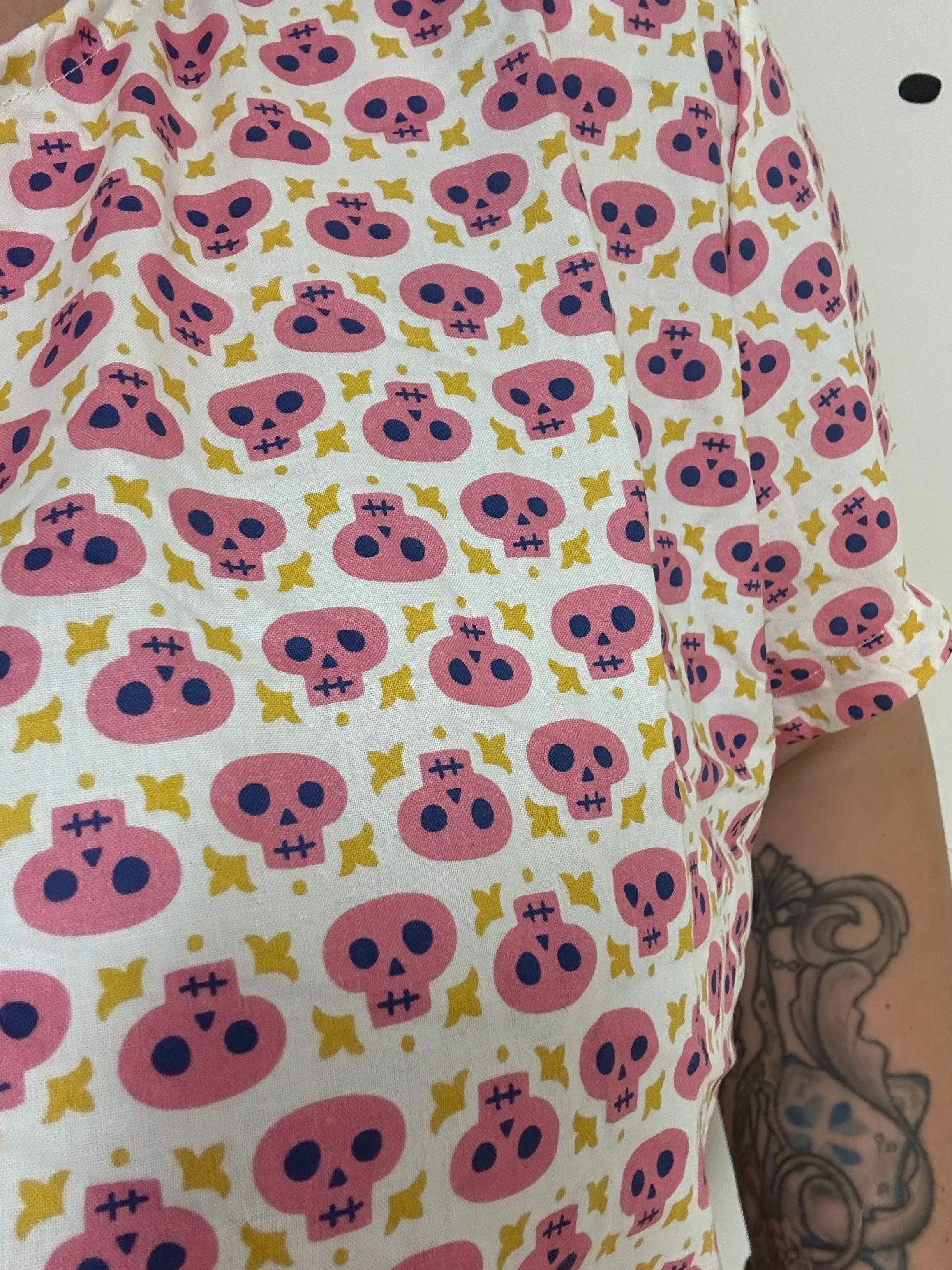 Pink Skulls Crop Top sold by Copper Union Apparel product image thumbnail 5
