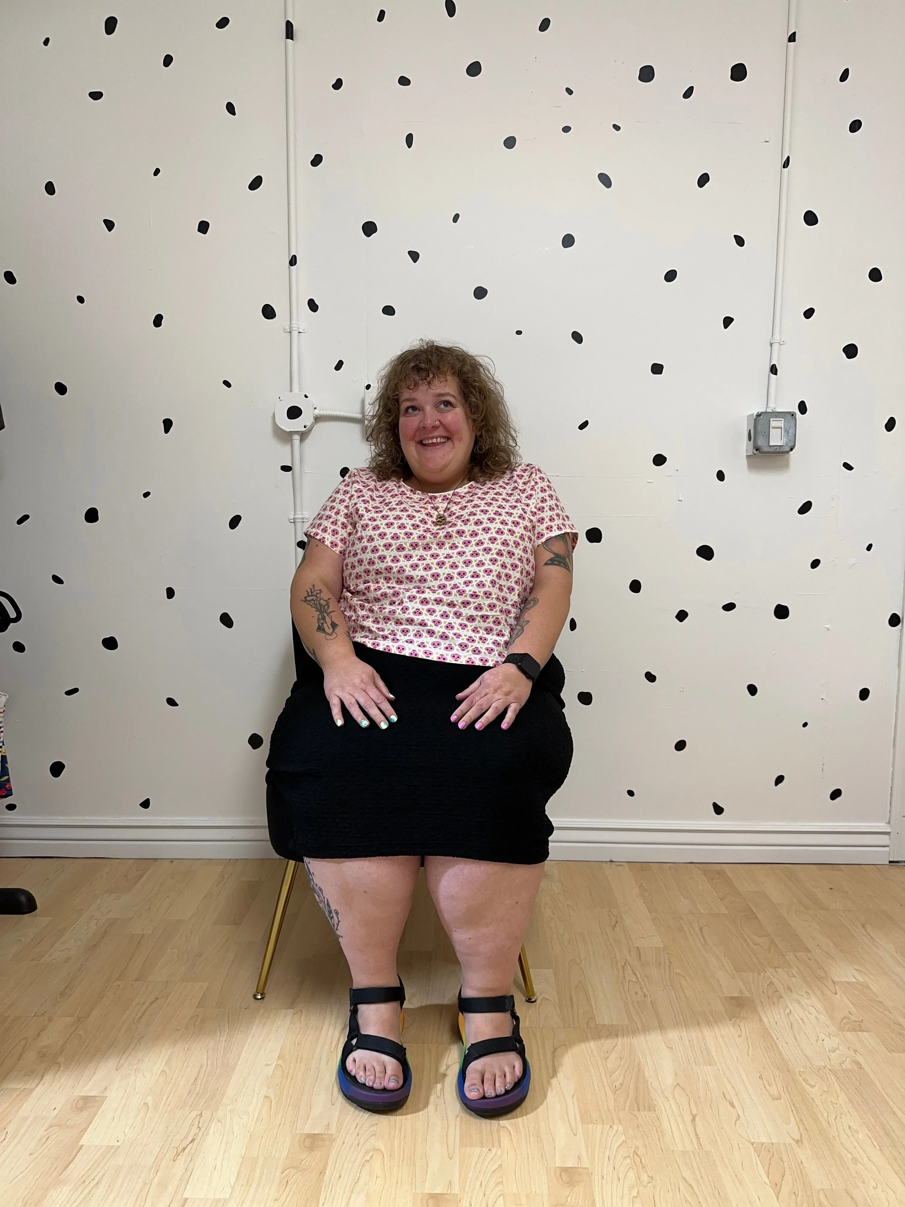 Pink Skulls Crop Top sold by Copper Union Apparel product image thumbnail 2