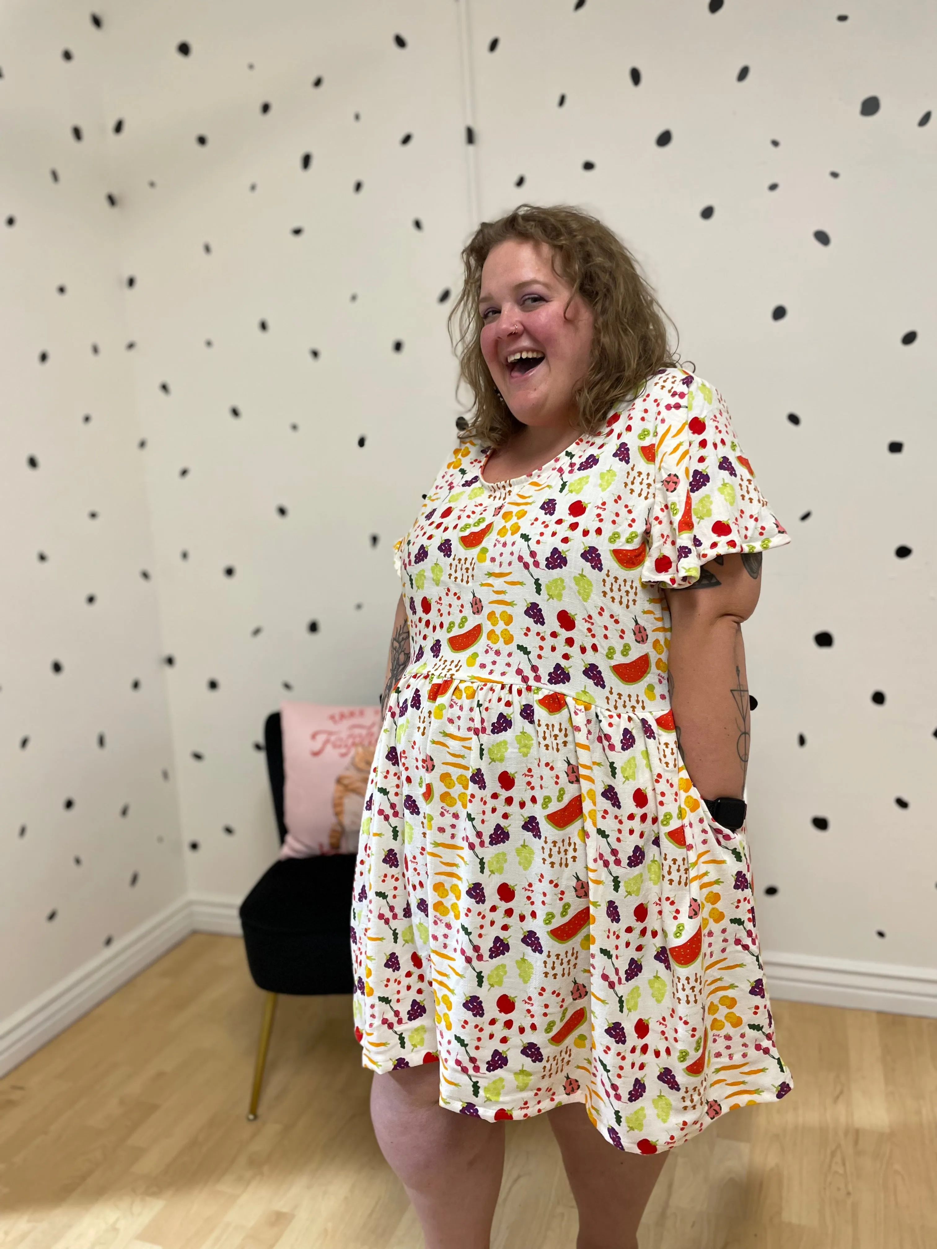 Farmer's Market Flutter Ty Dress sold by Copper Union Apparel