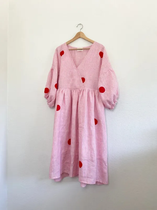 Pink Stripe Linen Dress sold by Altar PDX