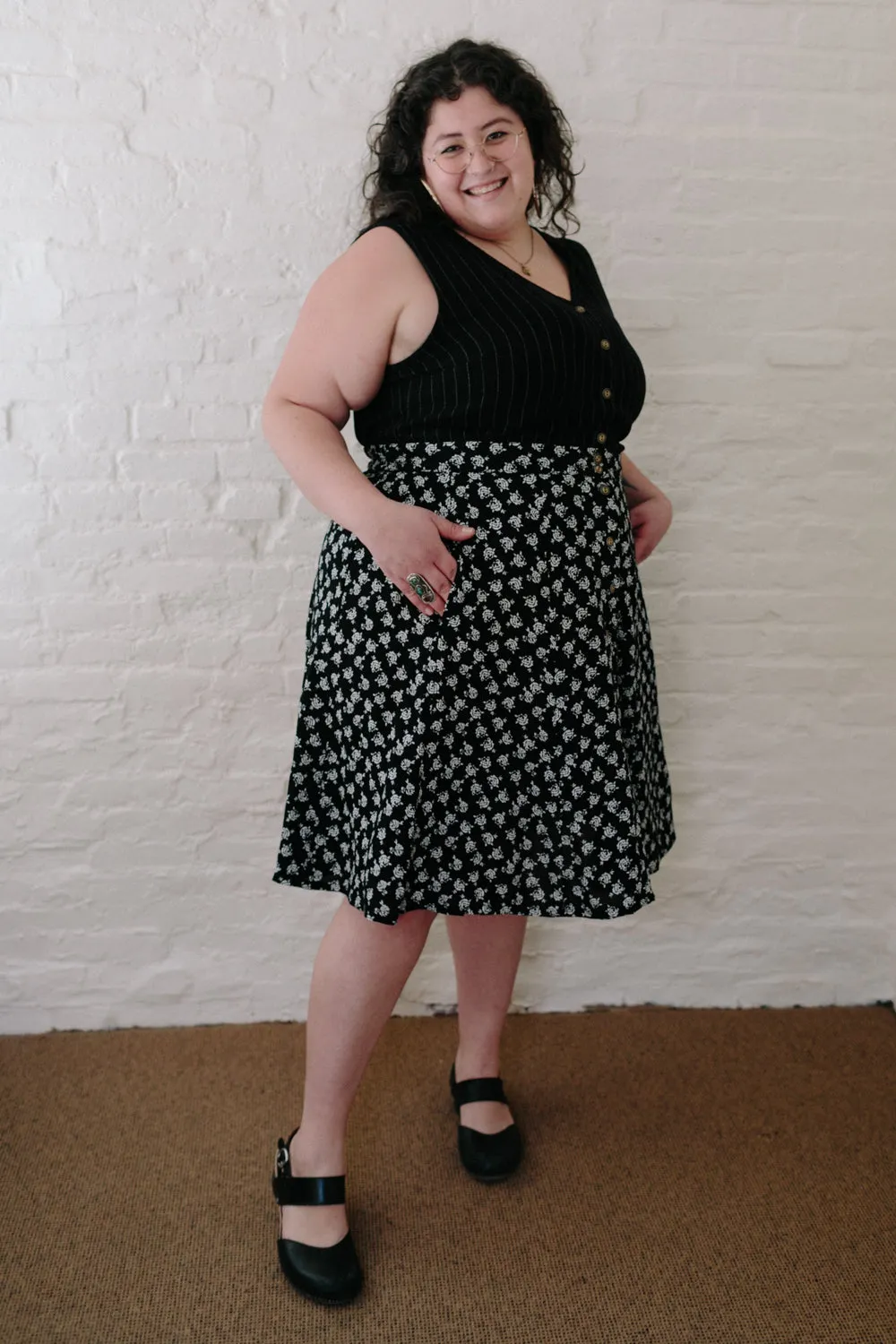 Bae Skirt in Black Rose Crepe sold by Altar PDX product image thumbnail 2