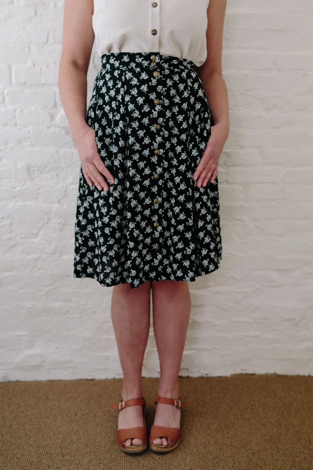 Bae Skirt in Black Rose Crepe sold by Altar PDX product image thumbnail 4