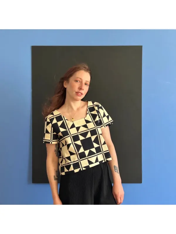 Quilt Star Crop Top sold by Altar PDX