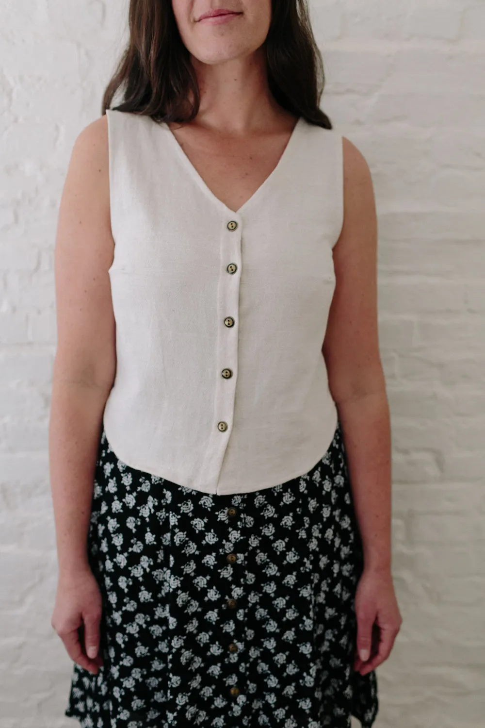 Aviva Top in Oat Linen sold by Altar PDX