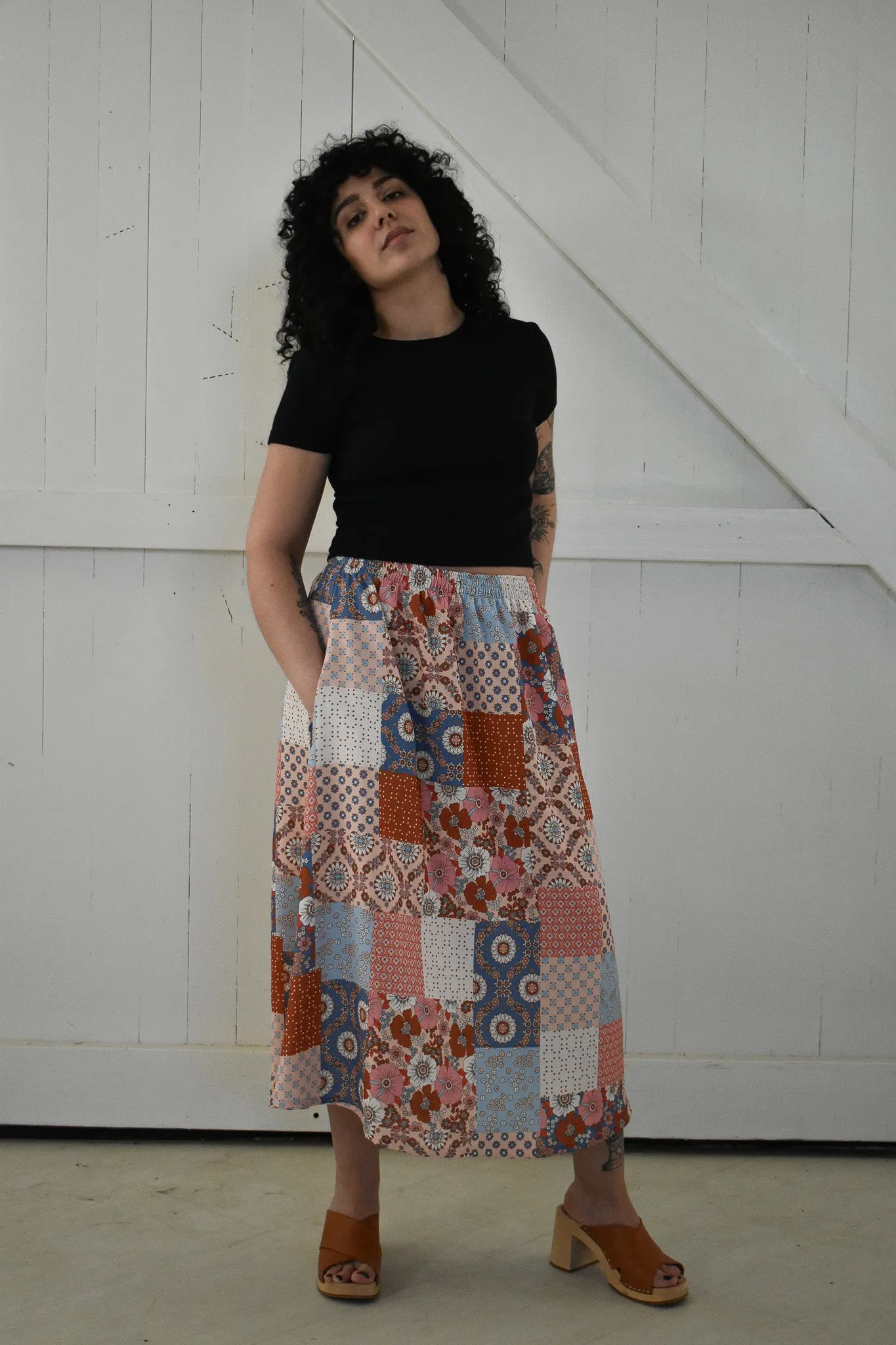 Eva Midi Skirt in Patchwork *ONLY TWO LEFT!!!* sold by Altar PDX product image thumbnail 4