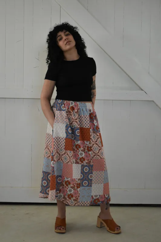 Eva Midi Skirt in Patchwork *ONLY TWO LEFT!!!* sold by Altar PDX