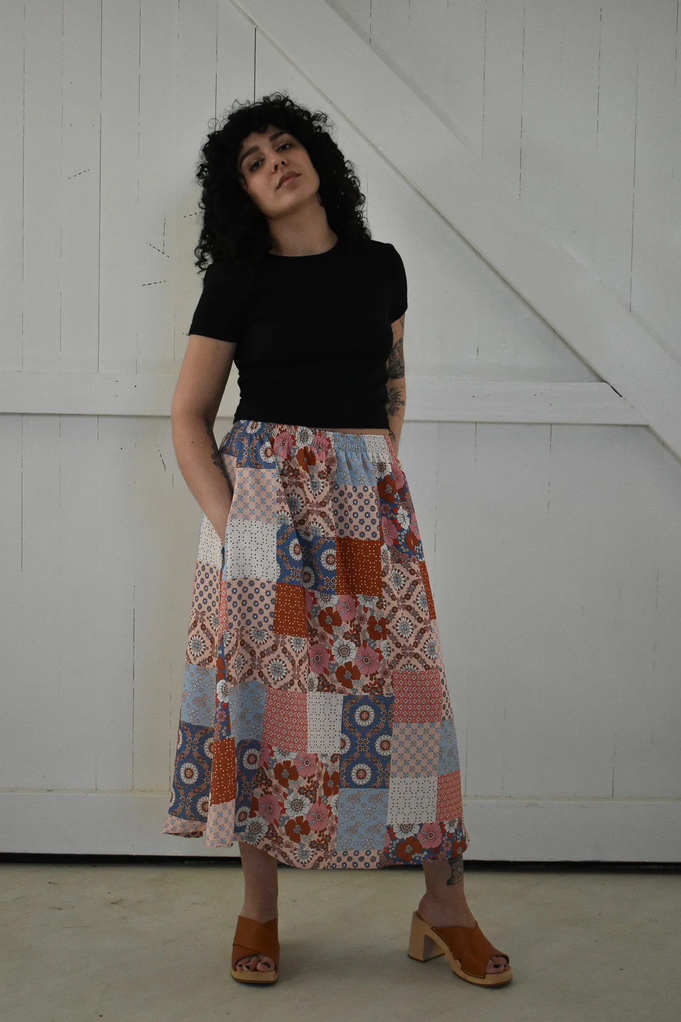 Eva Midi Skirt in Patchwork *ONLY TWO LEFT!!!* sold by Altar PDX