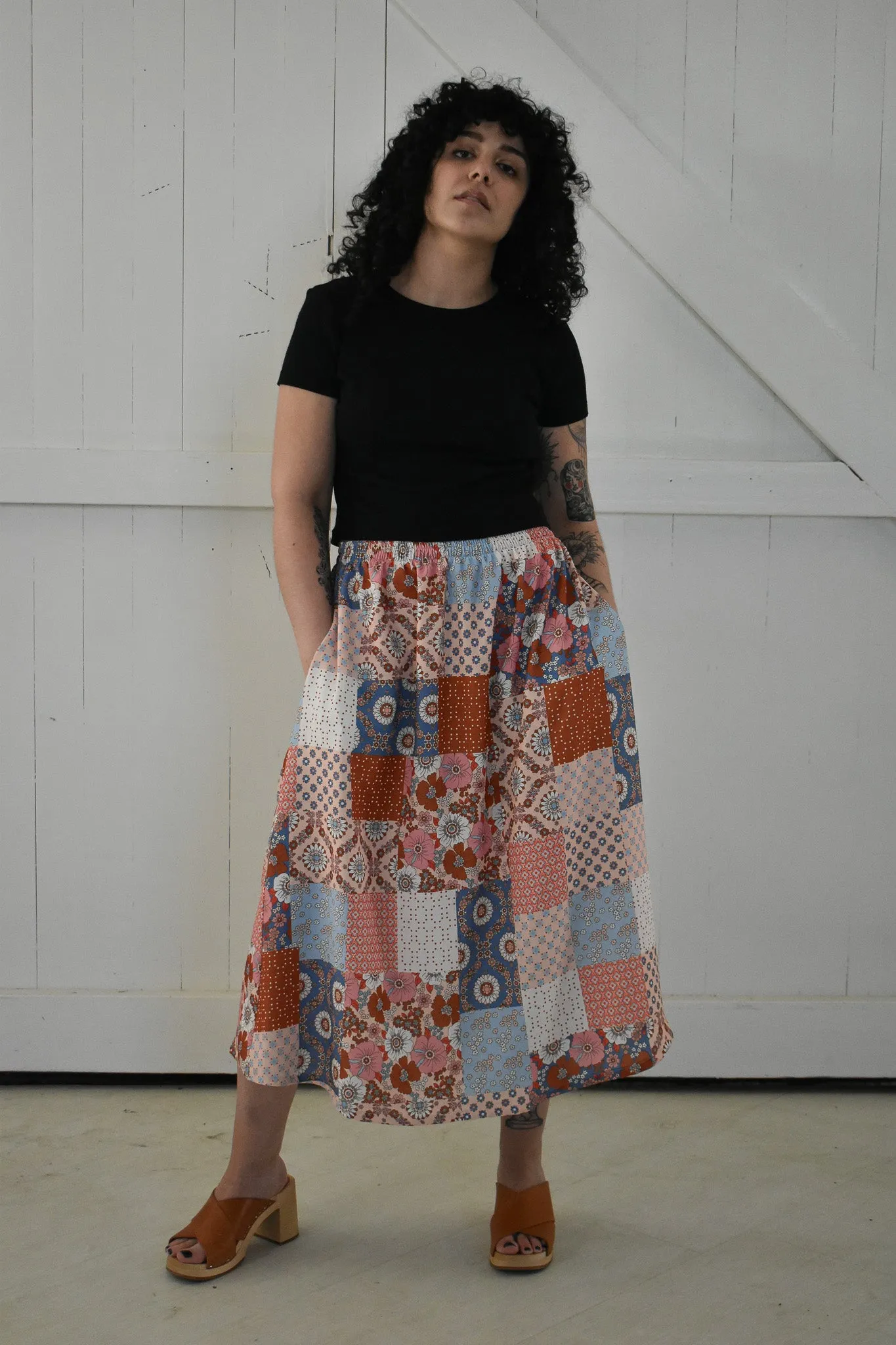 Eva Midi Skirt in Patchwork *ONLY TWO LEFT!!!* sold by Altar PDX product image thumbnail 3