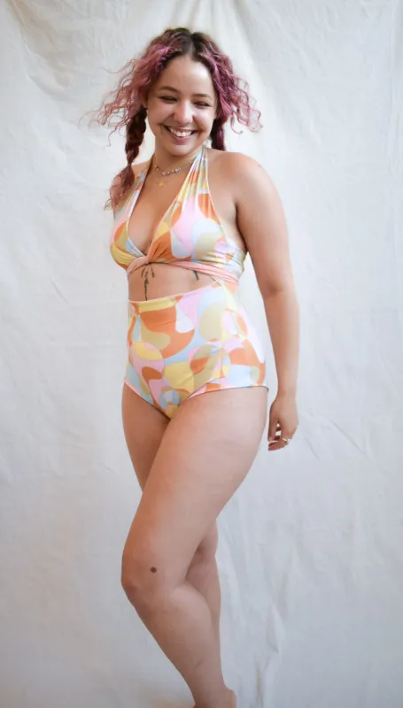 Selka Swimsuit in Pastel Lava Lamp sold by Altar PDX