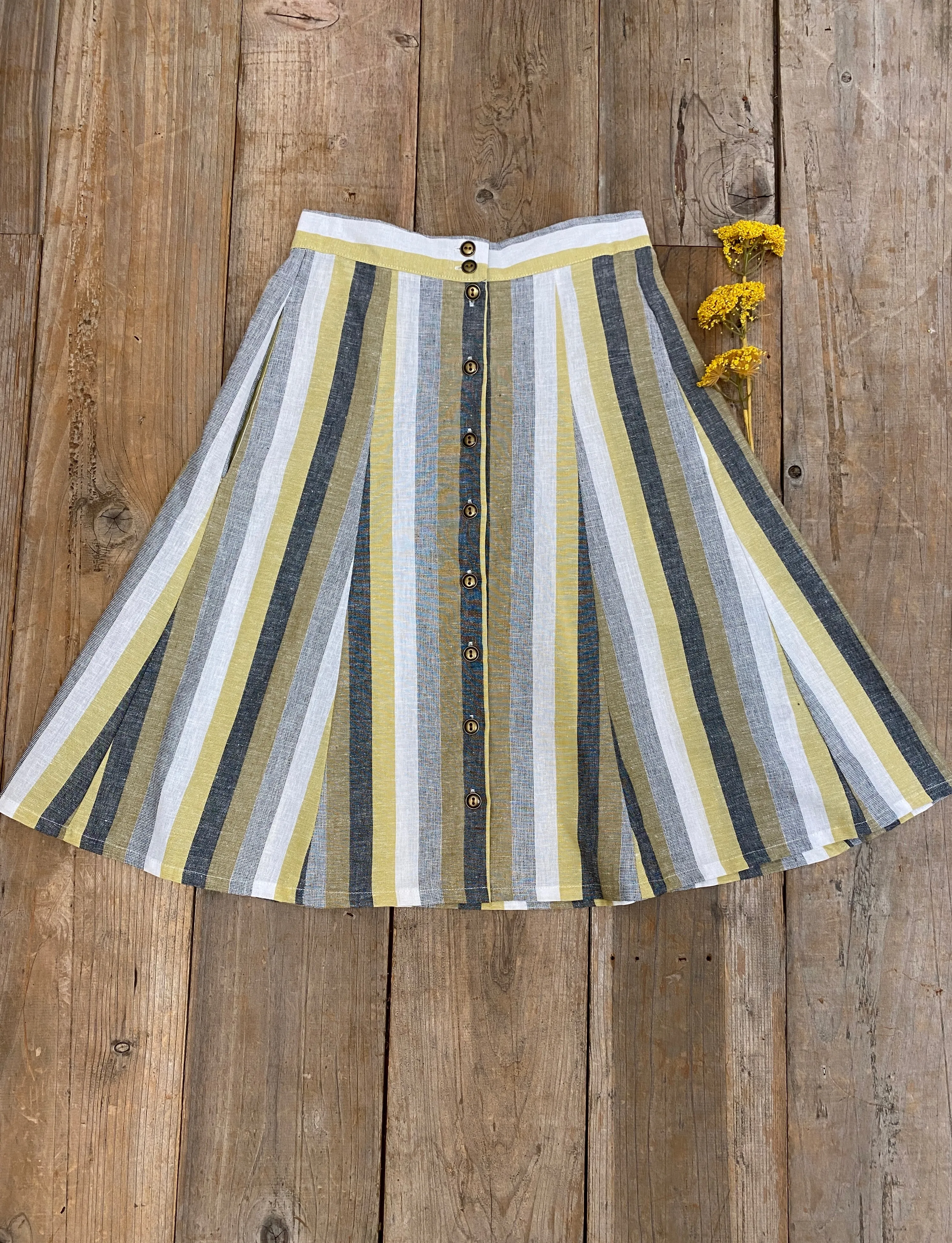 Bae Skirt in Linen Stripe sold by Altar PDX product image thumbnail 5