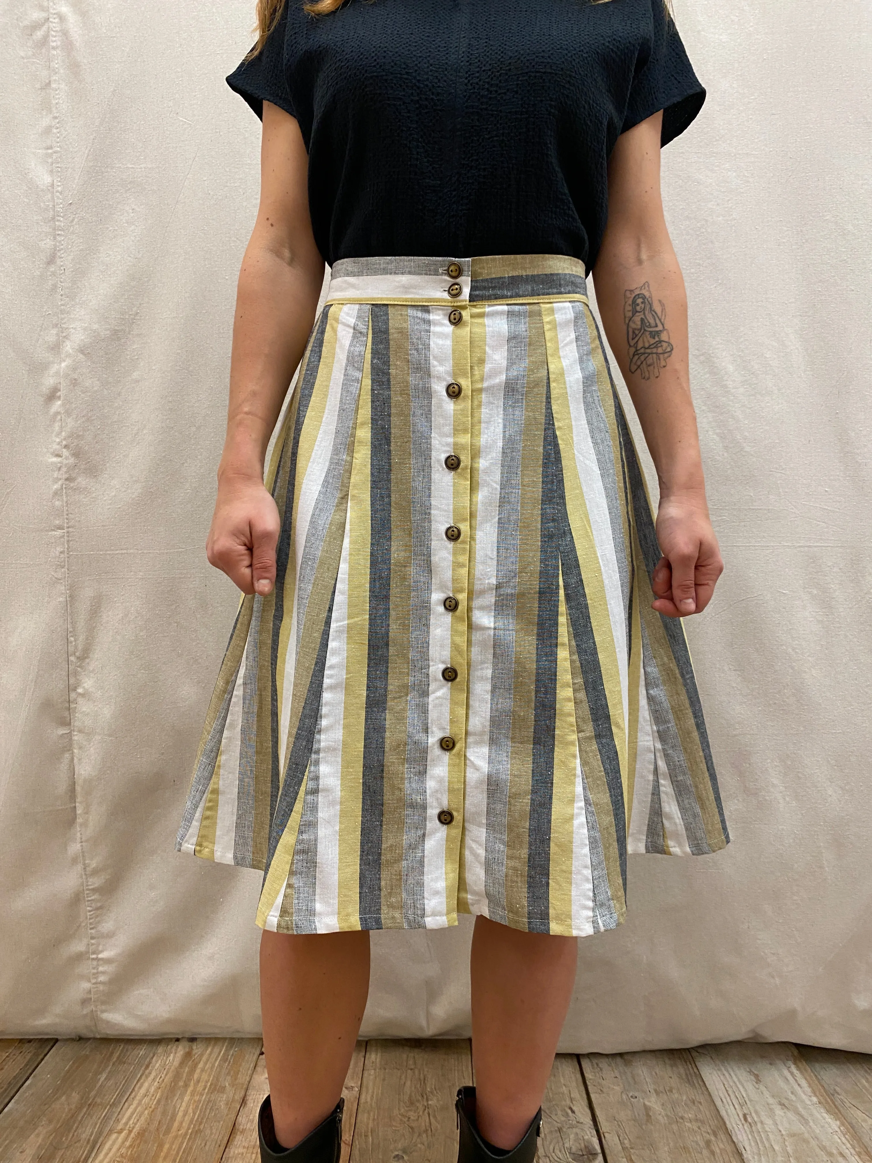 Bae Skirt in Linen Stripe sold by Altar PDX product image thumbnail 2