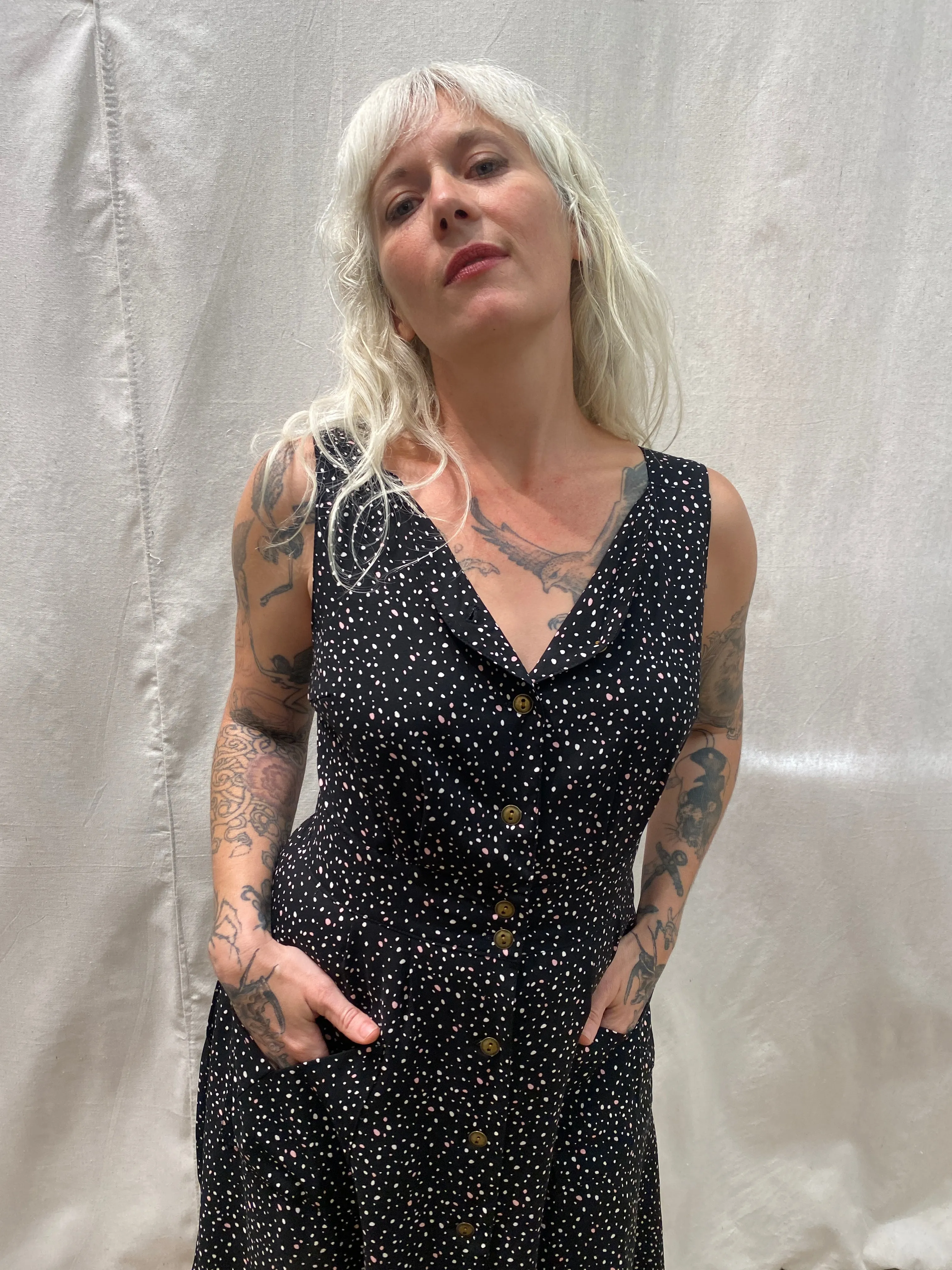 Sheet Dress in Black Dot sold by Altar PDX product image thumbnail 5