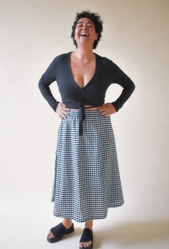Rowan Wrap Top in Charcoal sold by Altar PDX