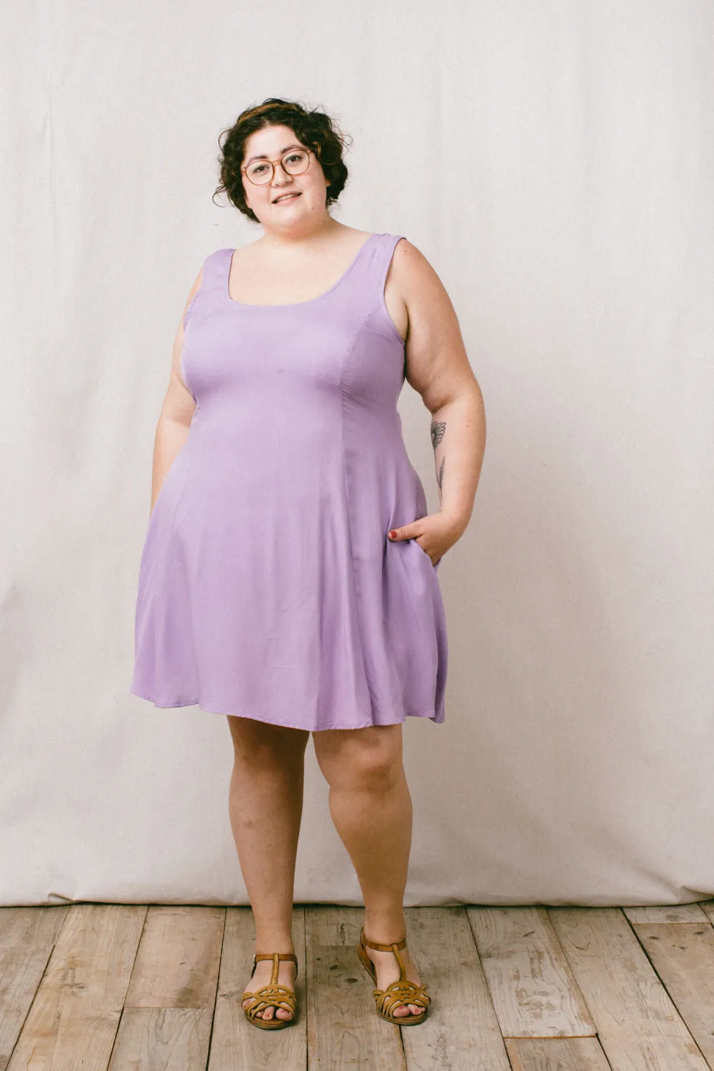 Delana Dress in Lilac Challis sold by Altar PDX product image thumbnail 5