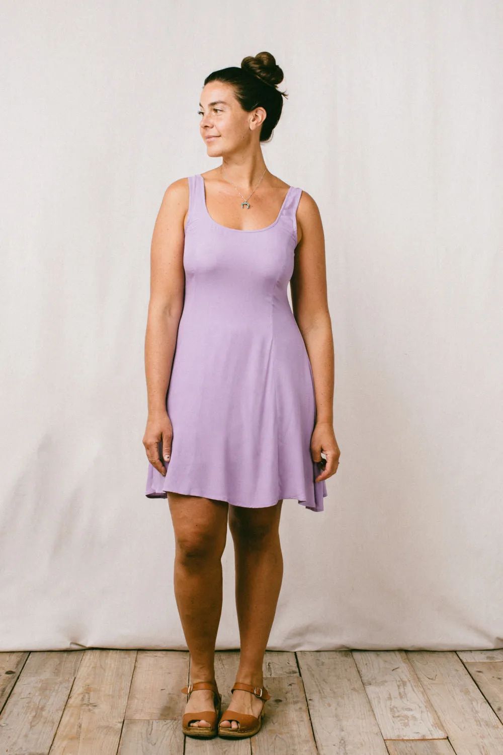 Delana Dress in Lilac Challis sold by Altar PDX product image thumbnail 3