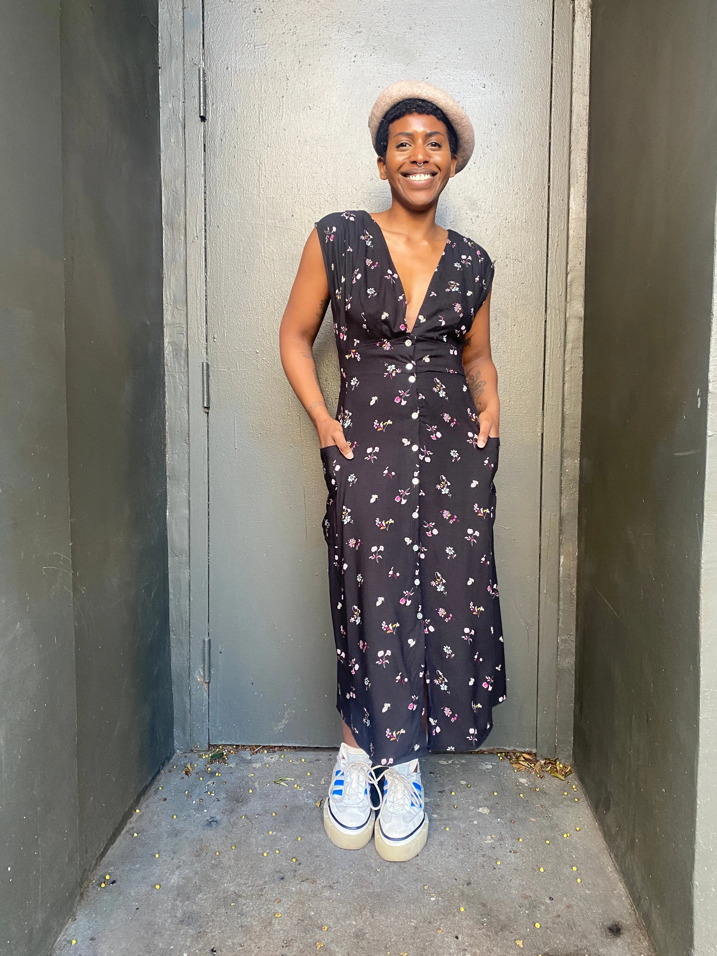 Penelope Dress in Dark Floral sold by Altar PDX product image thumbnail 2