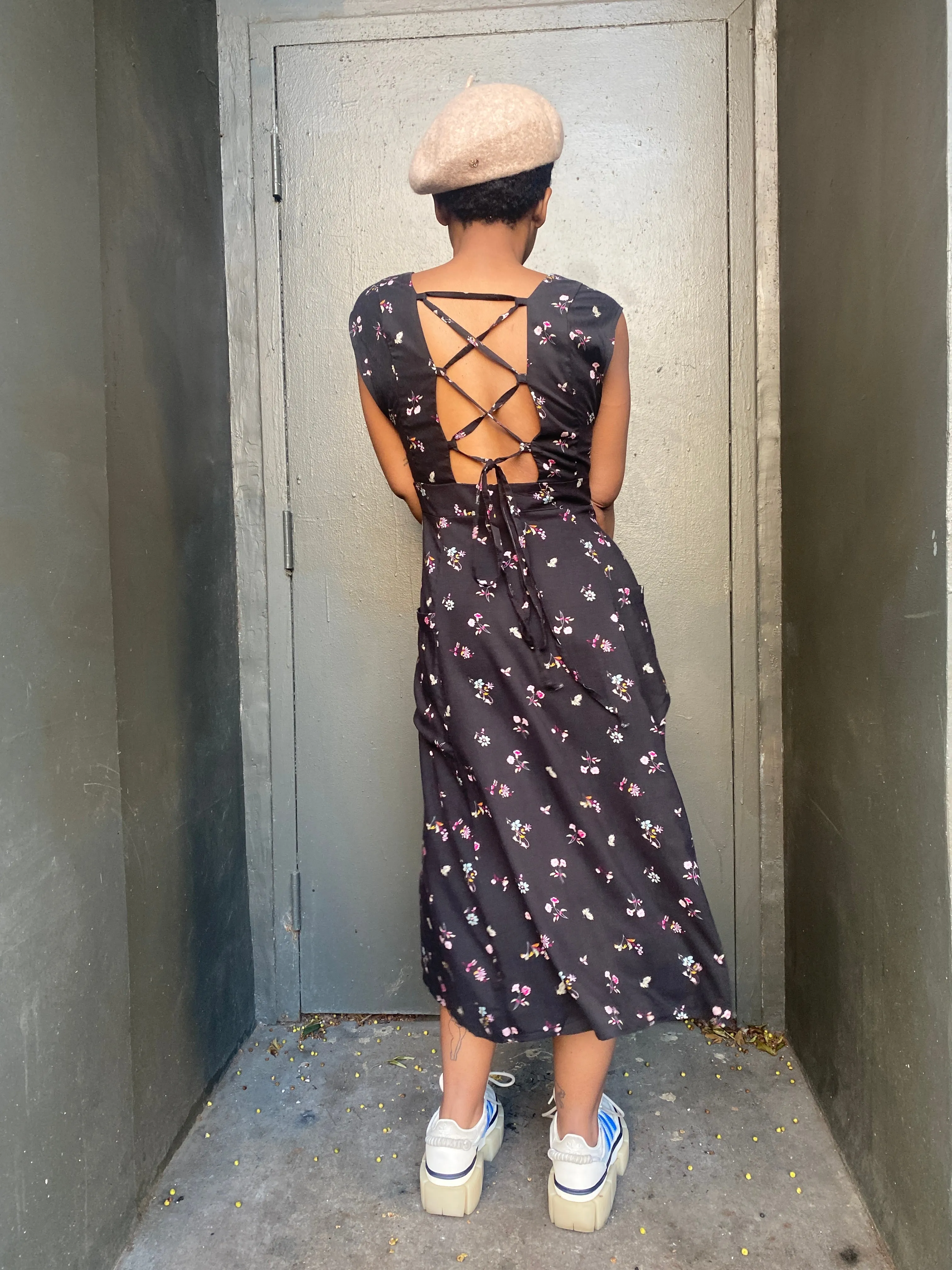 Penelope Dress in Dark Floral sold by Altar PDX product image thumbnail 3