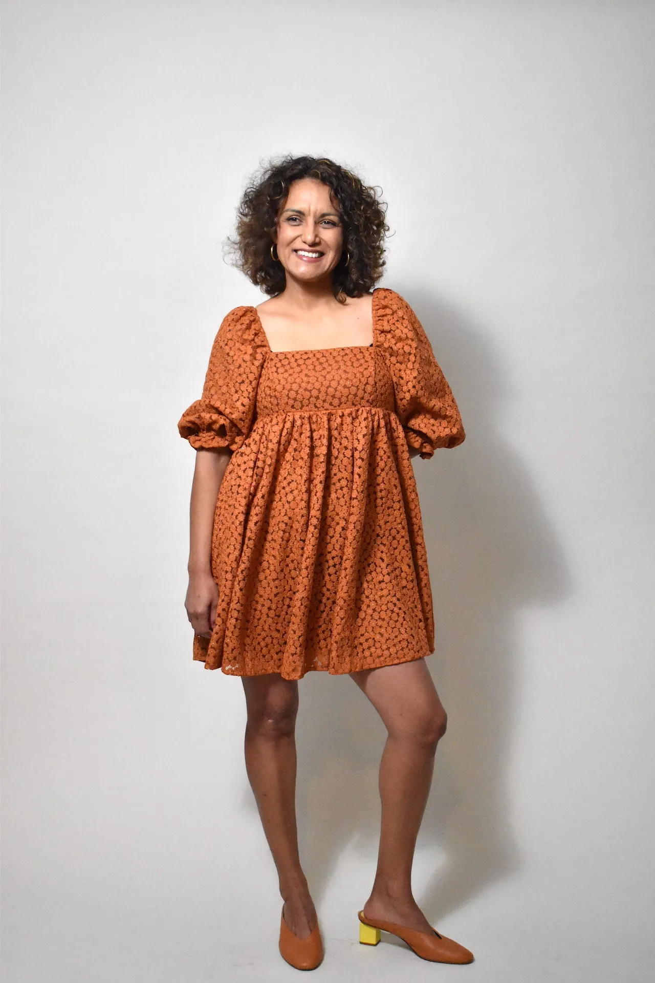 Bishop Sleeve Holiday Dress in Cardamom sold by Altar PDX