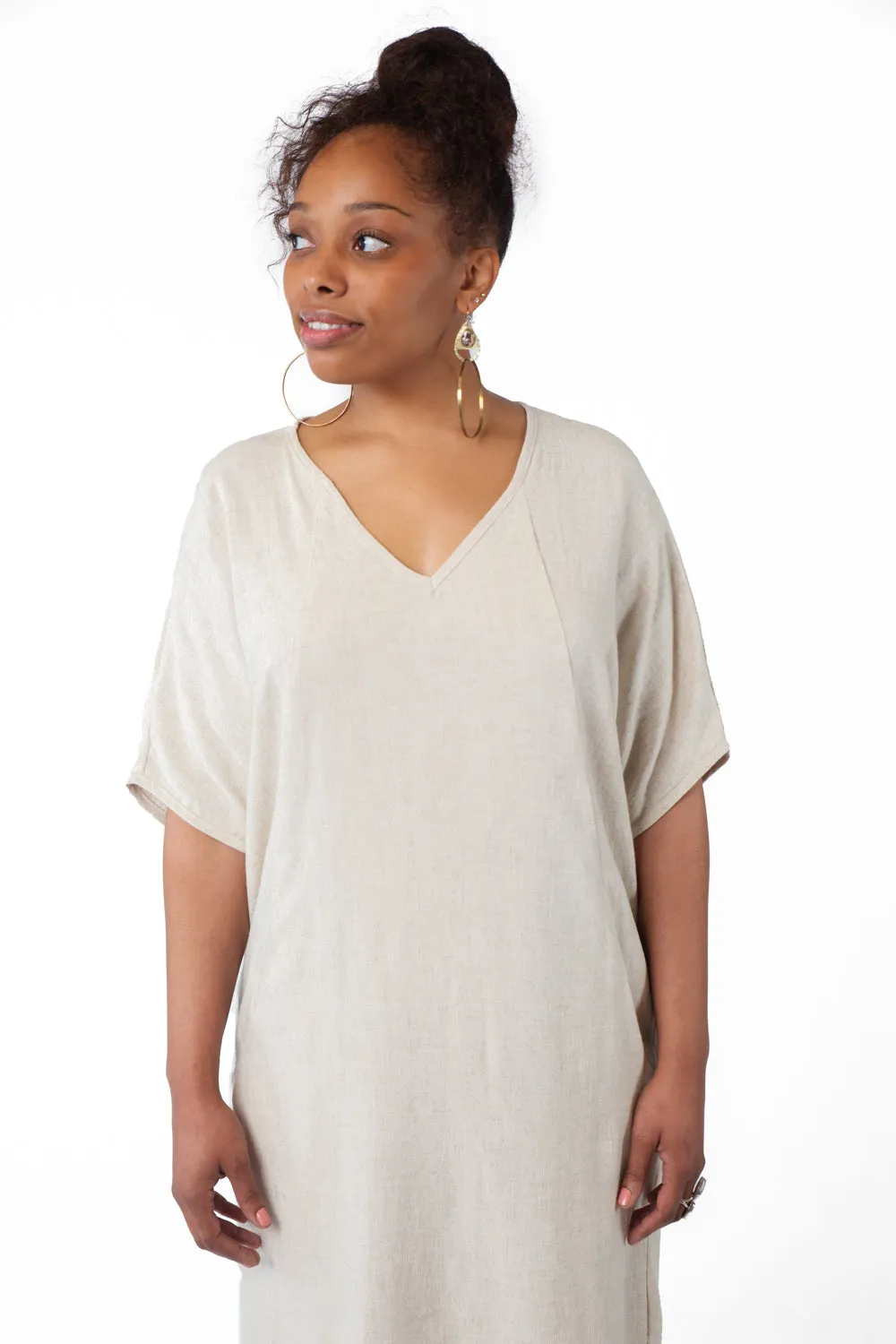 Cocoon Dress in Oat Linen sold by Altar PDX product image thumbnail 3